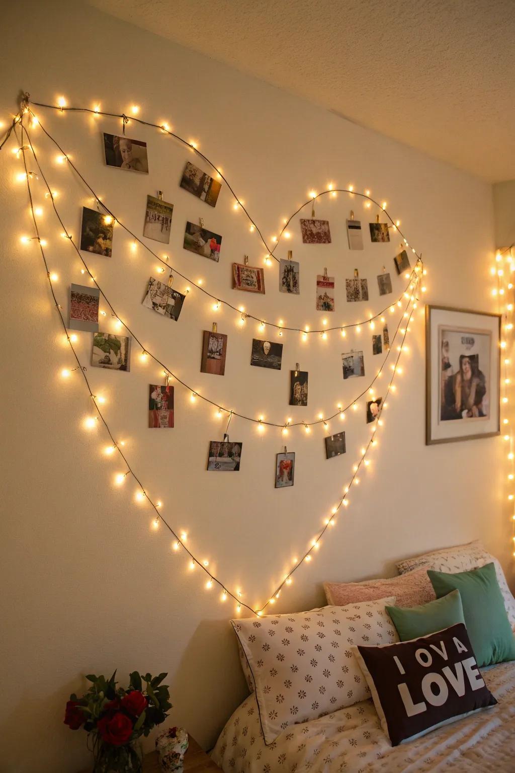 A heart-shaped display adds romance to your space.