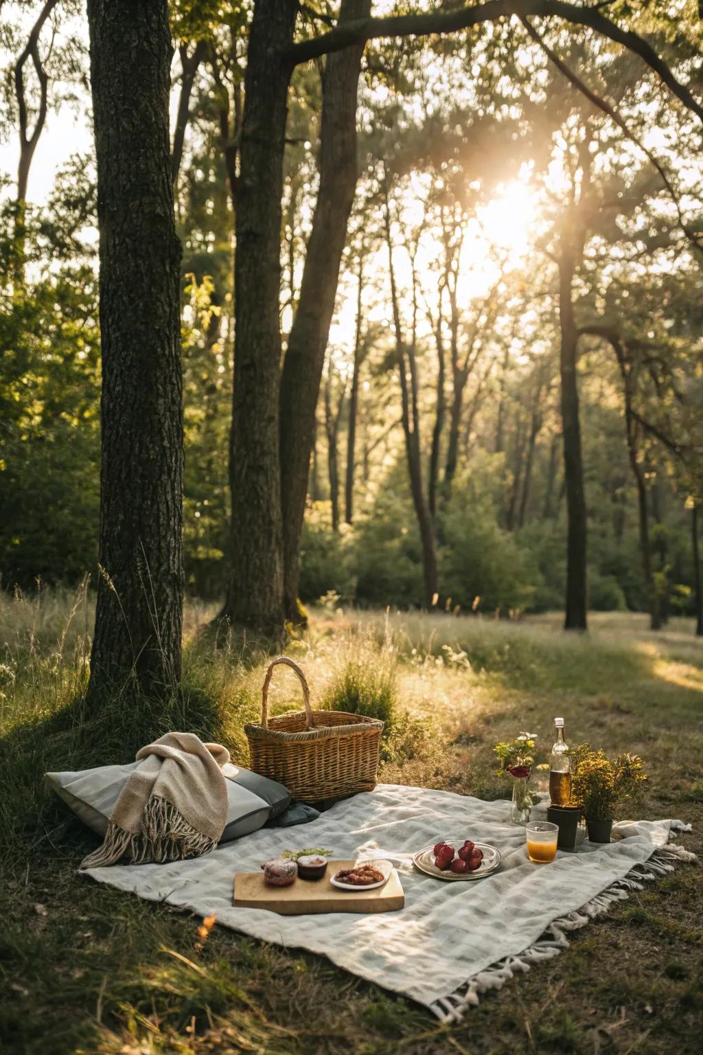 Nature provides a breathtaking backdrop for your picnic.