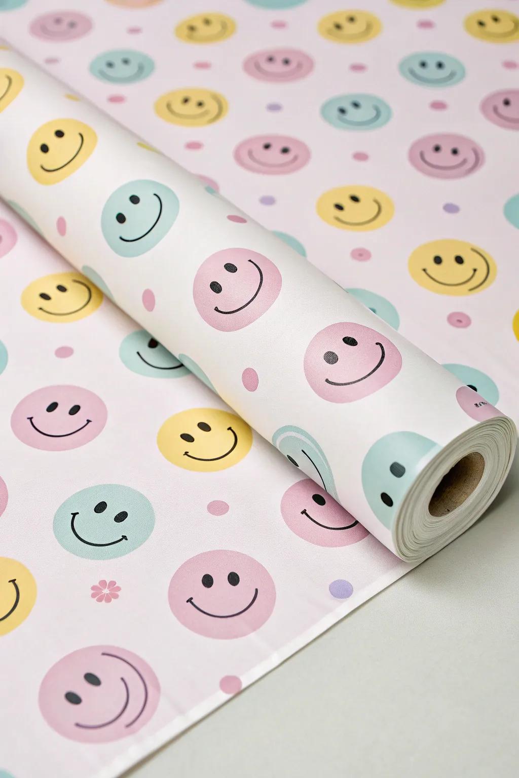 Smiley faces bring joy and positivity to the room.