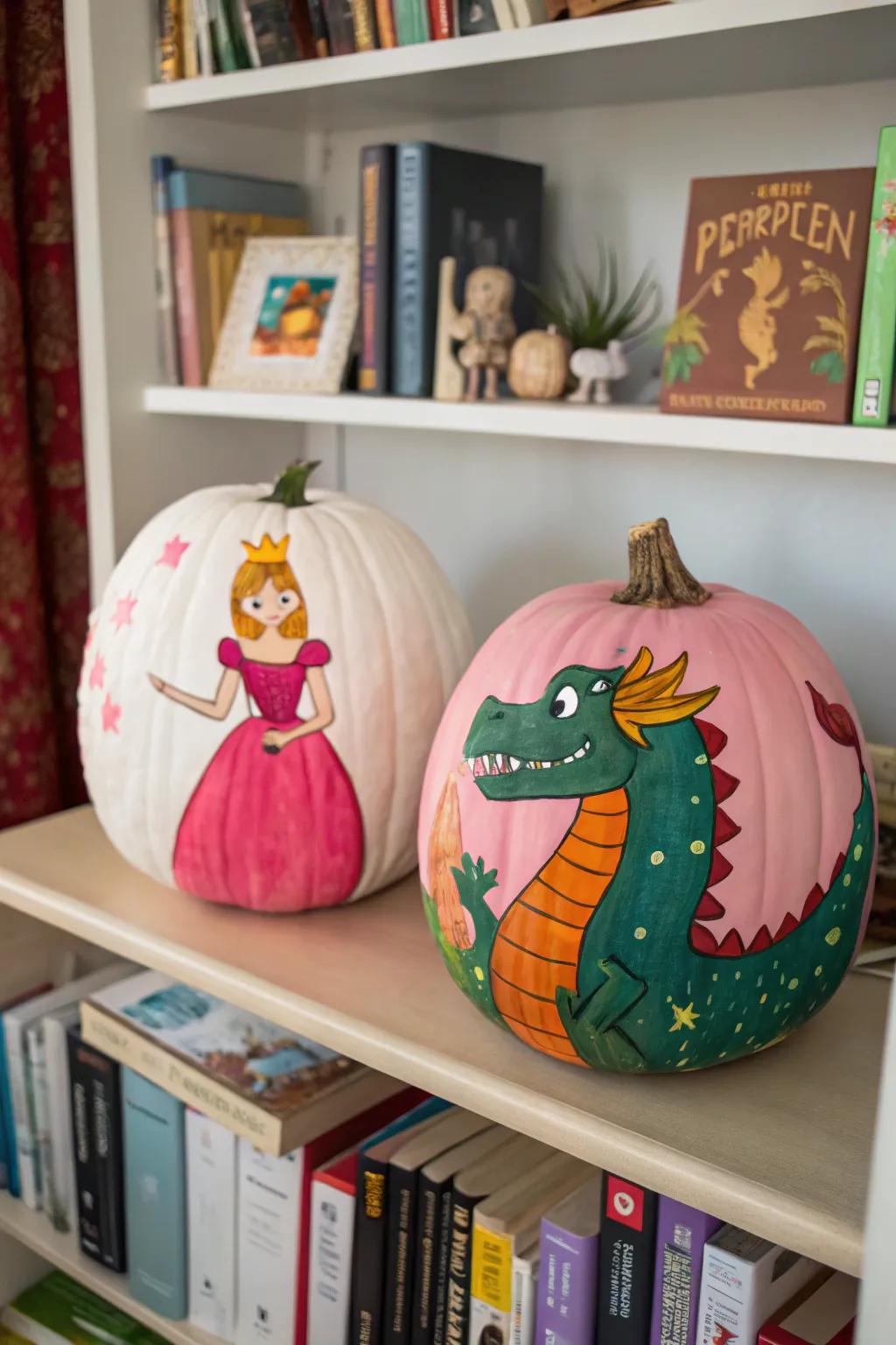 Enchant your space with fairy tale character pumpkins.