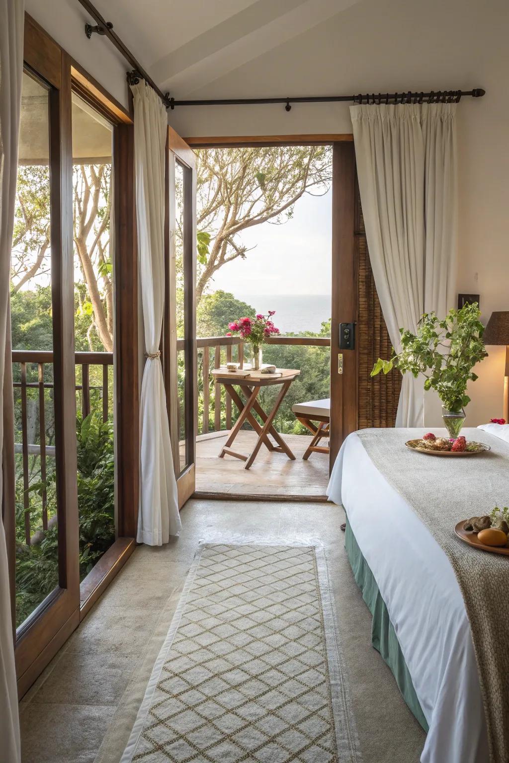 Open access from the bedroom to a welcoming balcony.