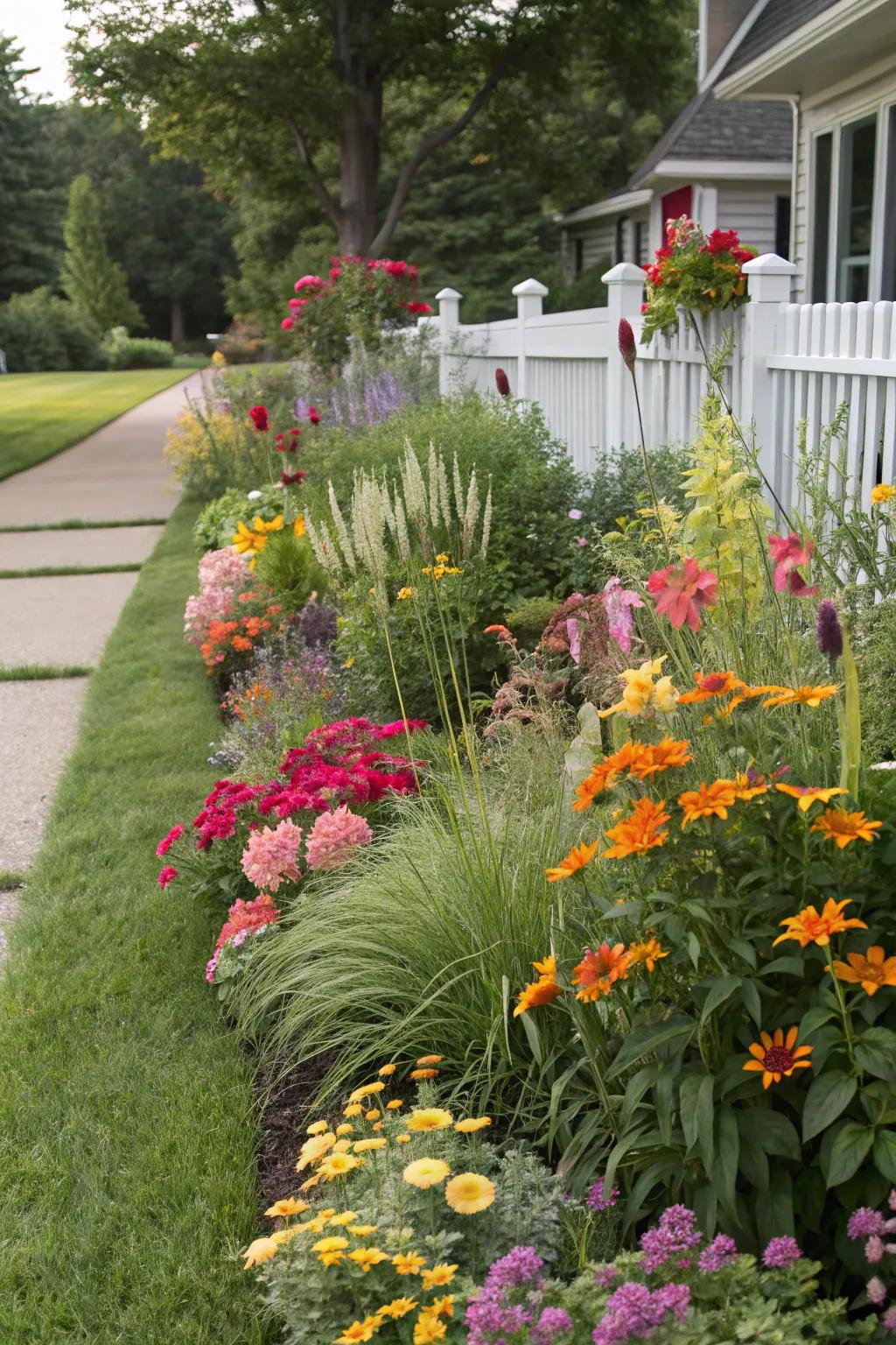 Layered planting adds depth and interest.