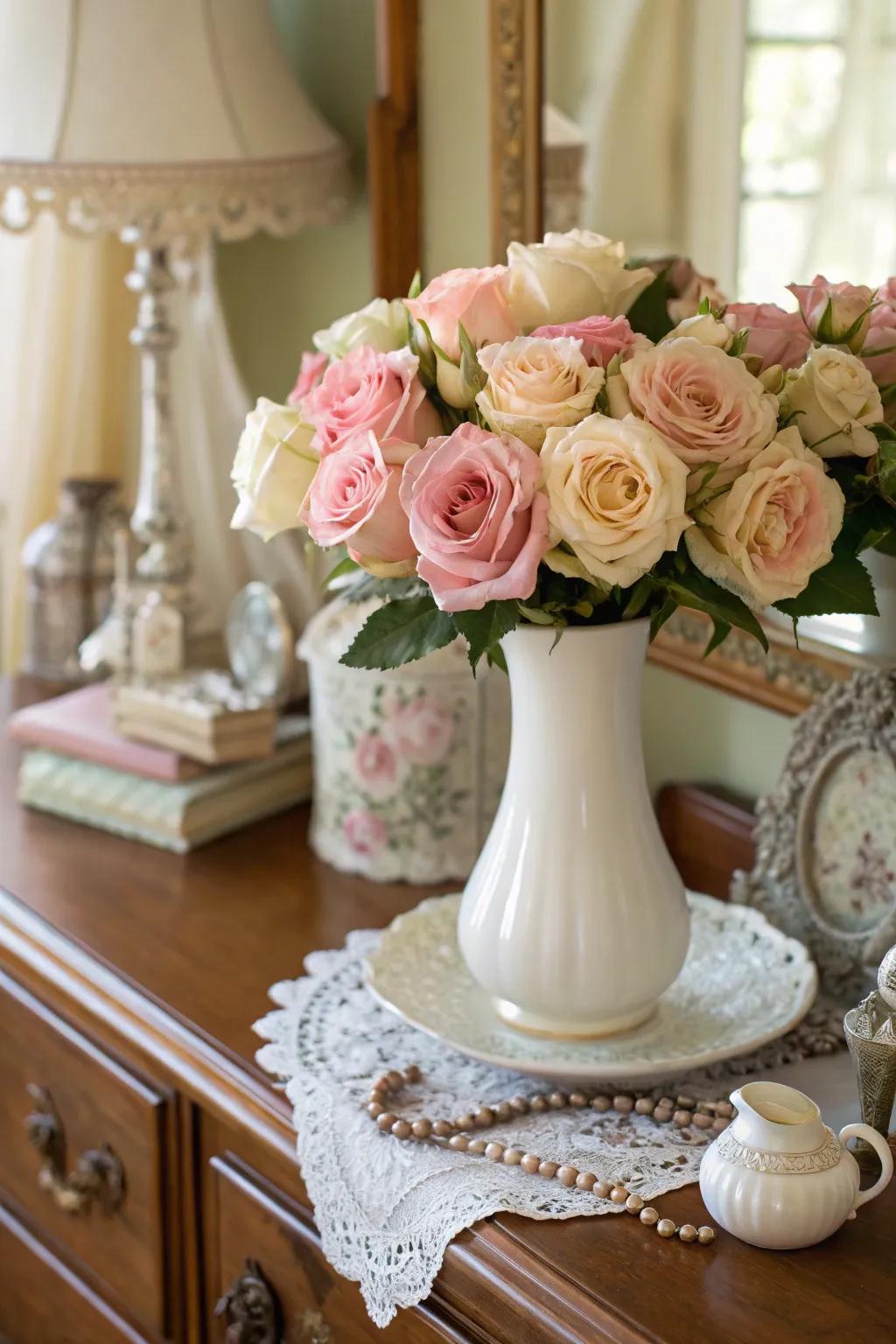 A pastel rose bouquet that brings a soft touch to any space.