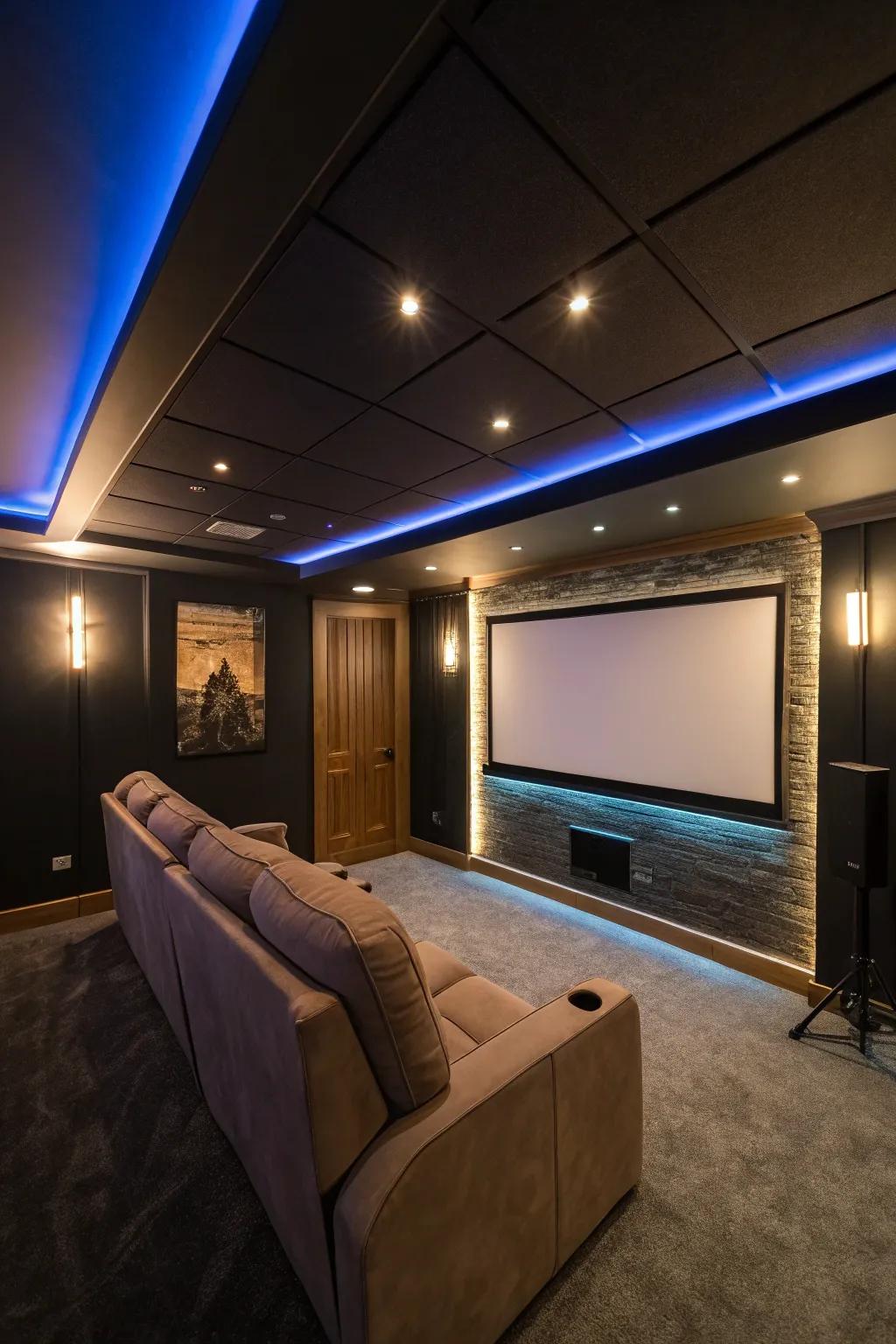 Ambient lighting elevates the cinematic atmosphere.