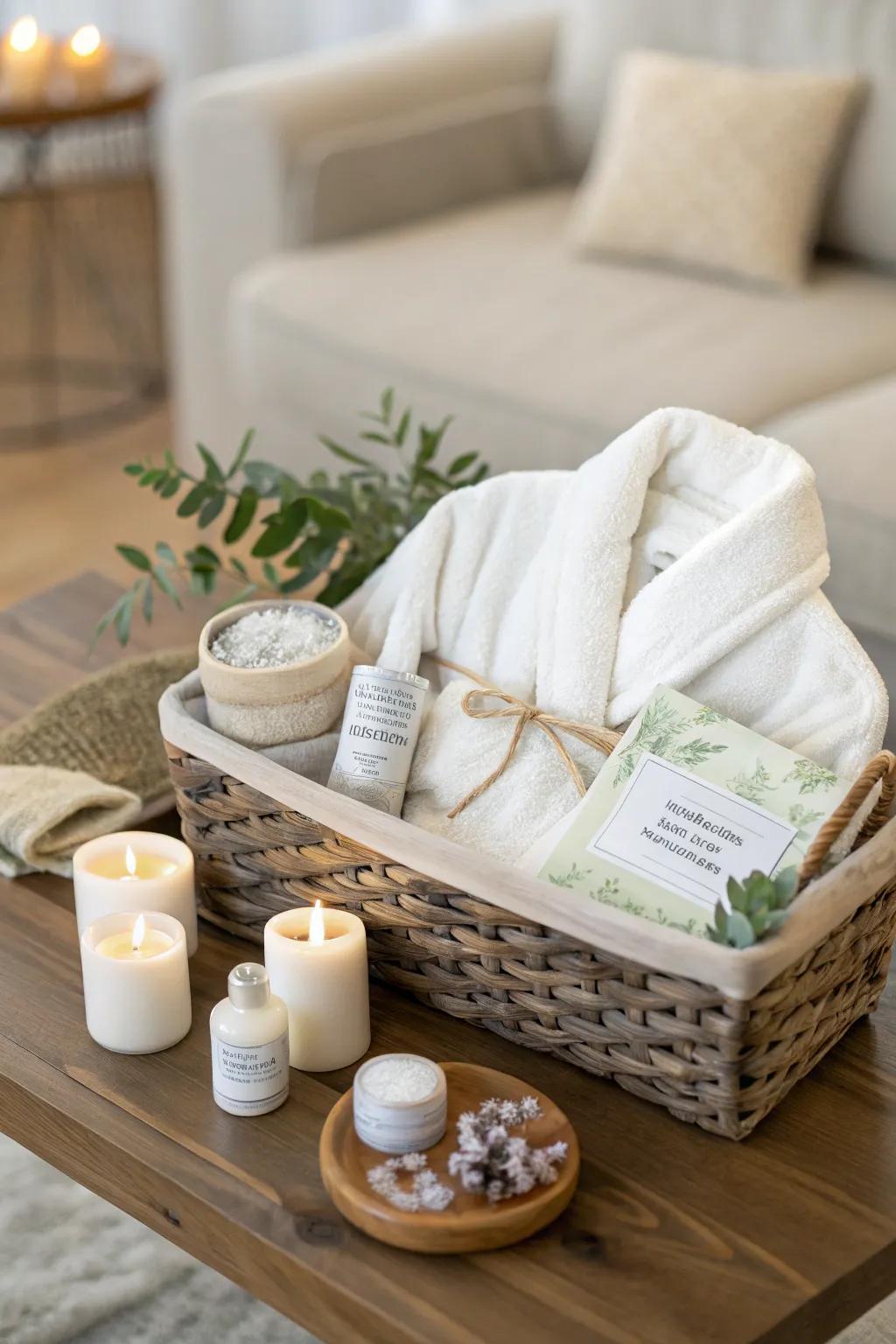 A personalized gift basket makes for a thoughtful and pampering surprise.