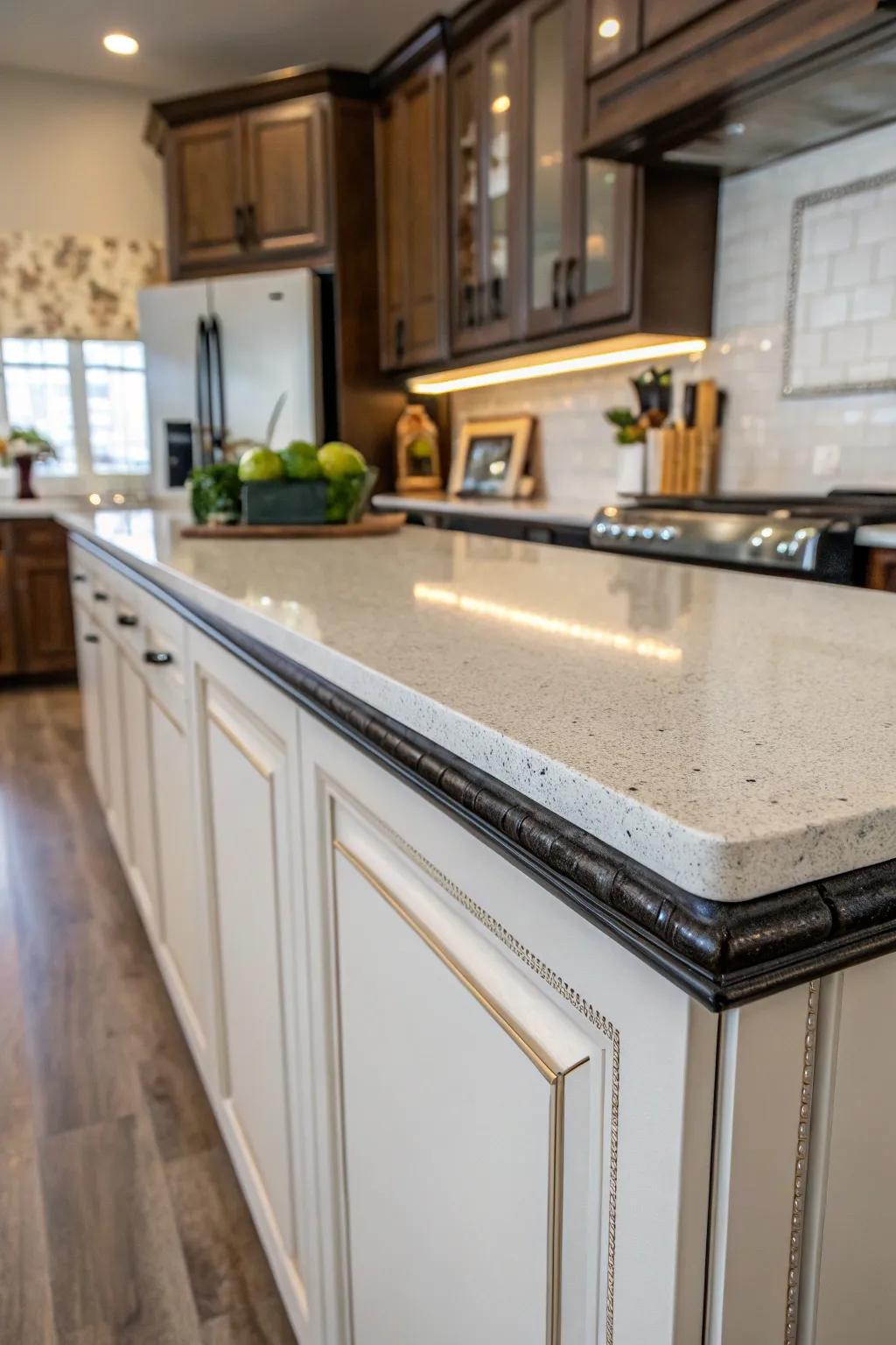 V-Cap trim is the perfect solution for covering countertop edges.
