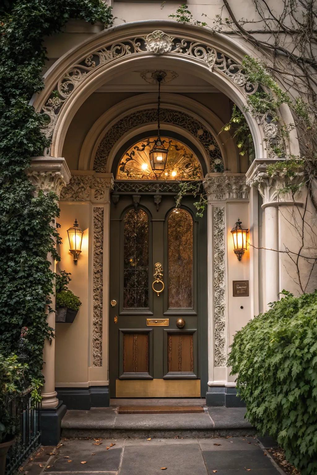 A graceful arched doorway enhances this Victorian home's charm.