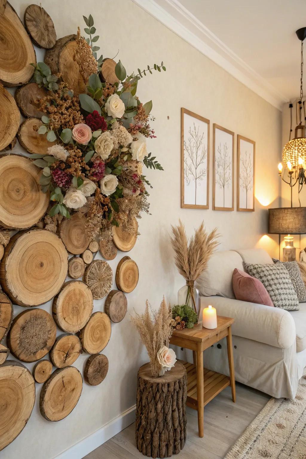 Nature-inspired decor brings warmth and tranquility.