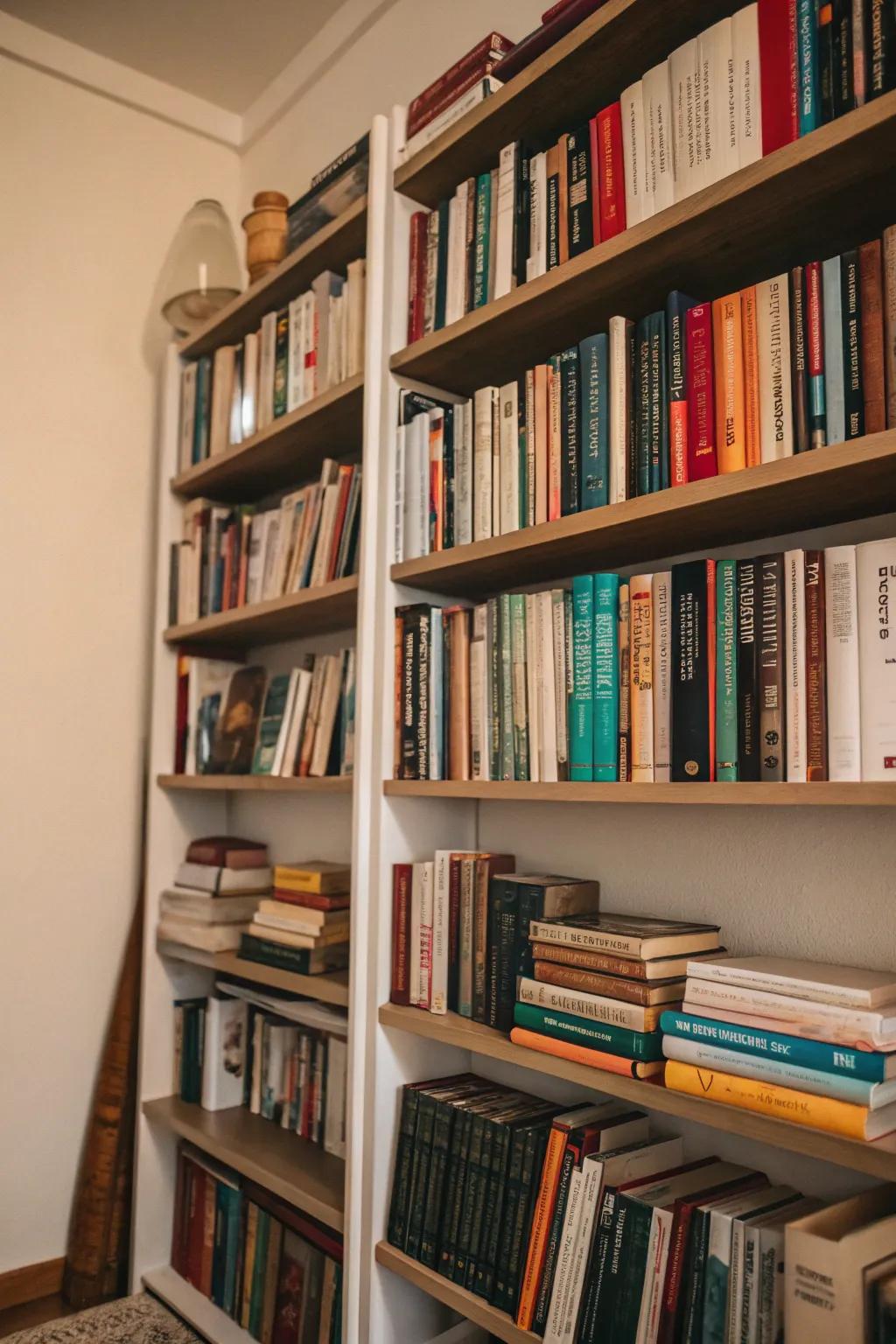 Create your own literary sanctuary with books on display.