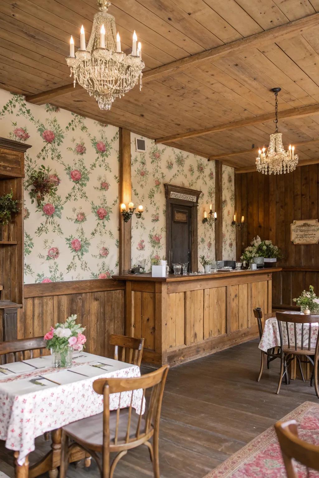 A venue with rustic elements will capture the essence of the 1940s.