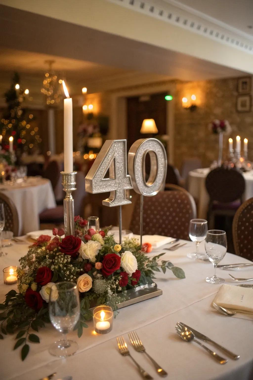 A bold centerpiece that highlights the milestone age.