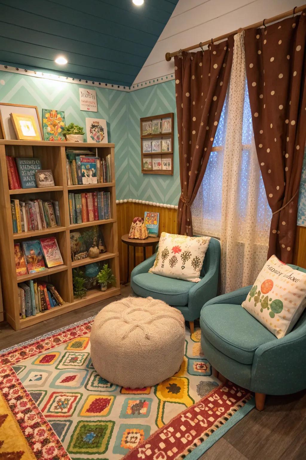 A cozy reading nook is perfect for book lovers.