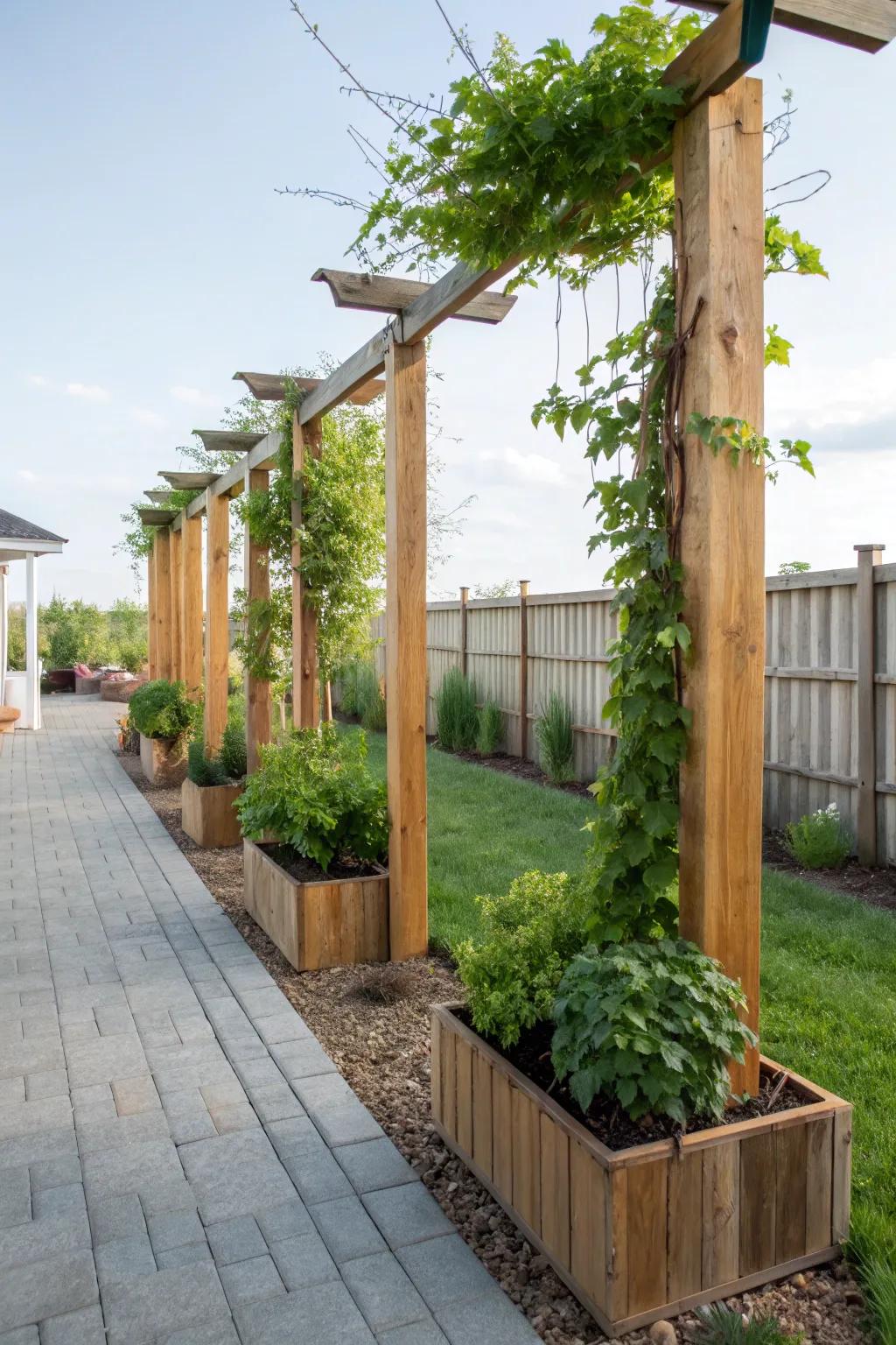 Add a vertical splash of nature with living green post gardens.