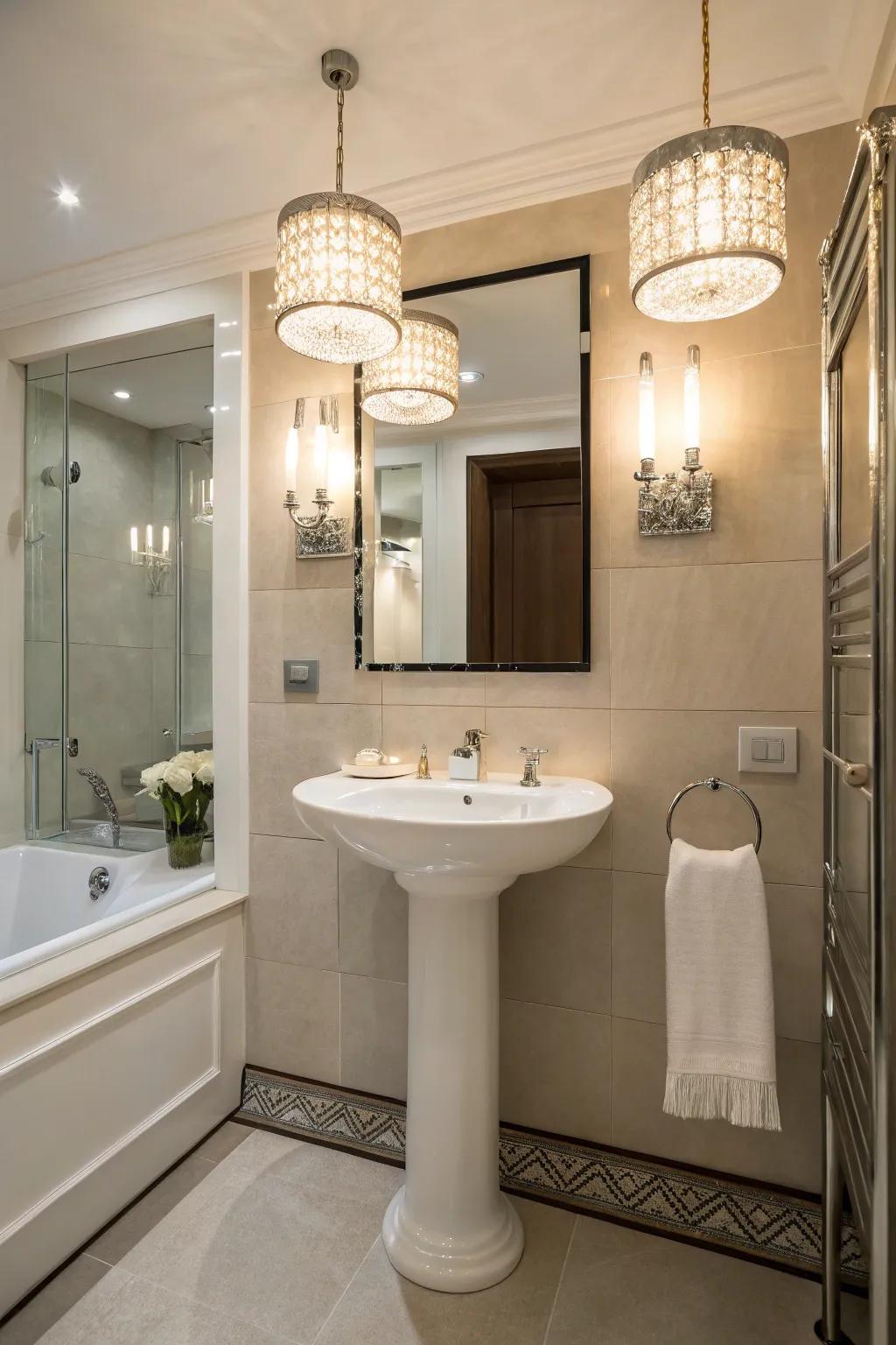 Enhance your bathroom's ambiance with elegant lighting.