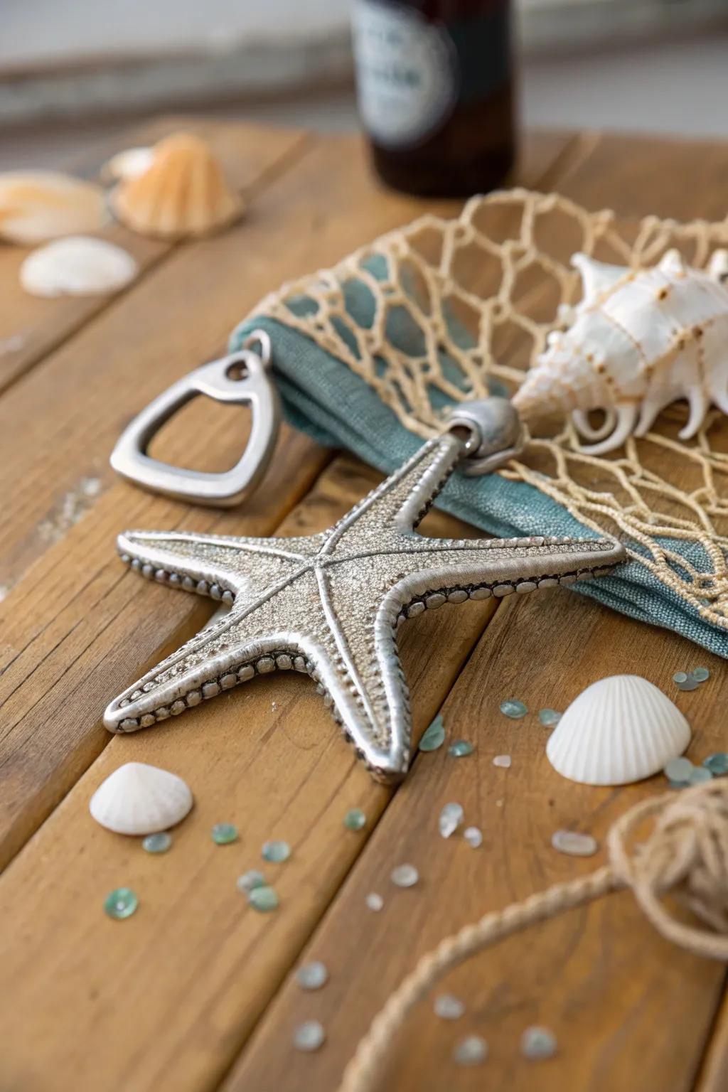 Starfish bottle openers combine functionality with charming design.