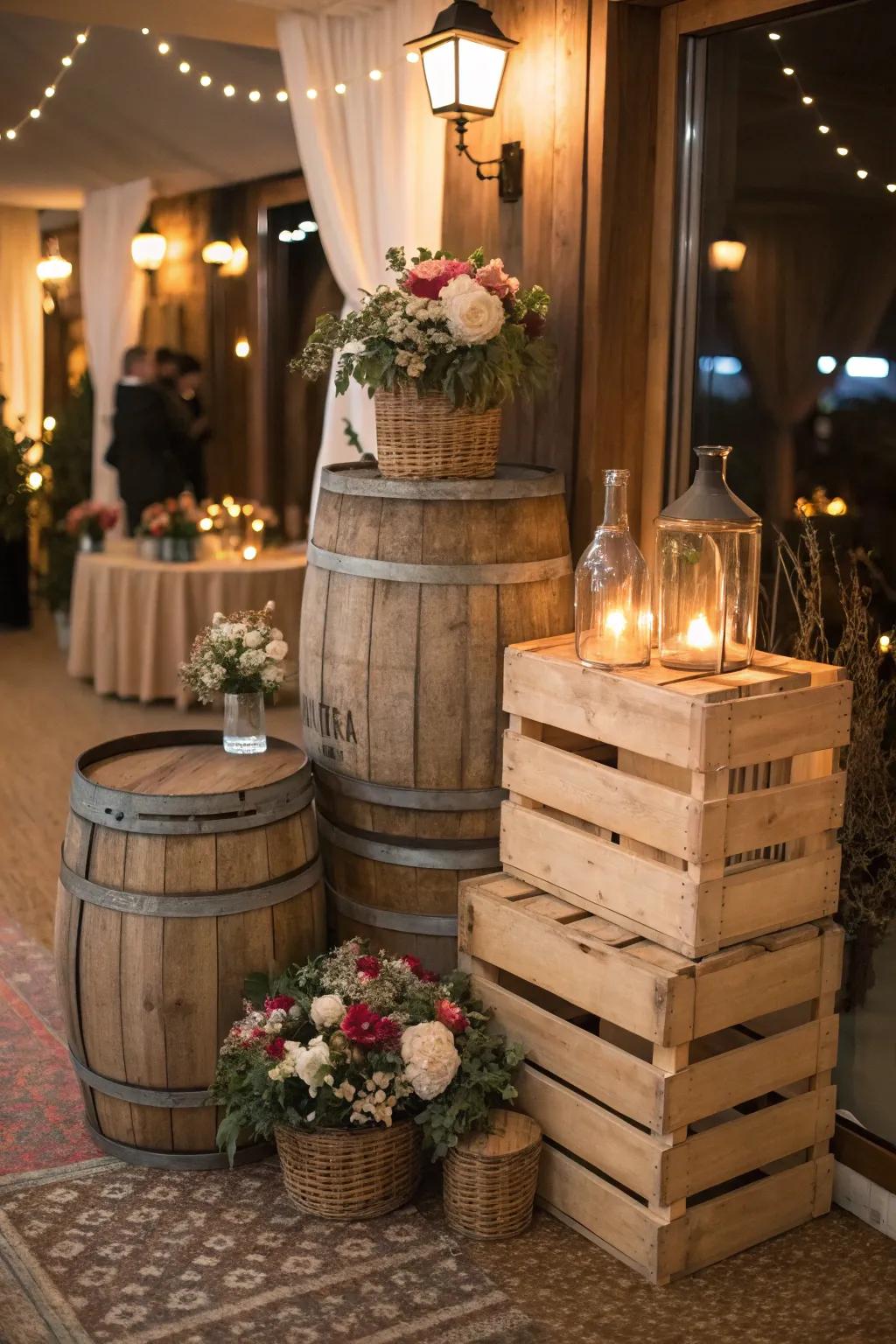 Wooden elements adding a rustic charm to the party.