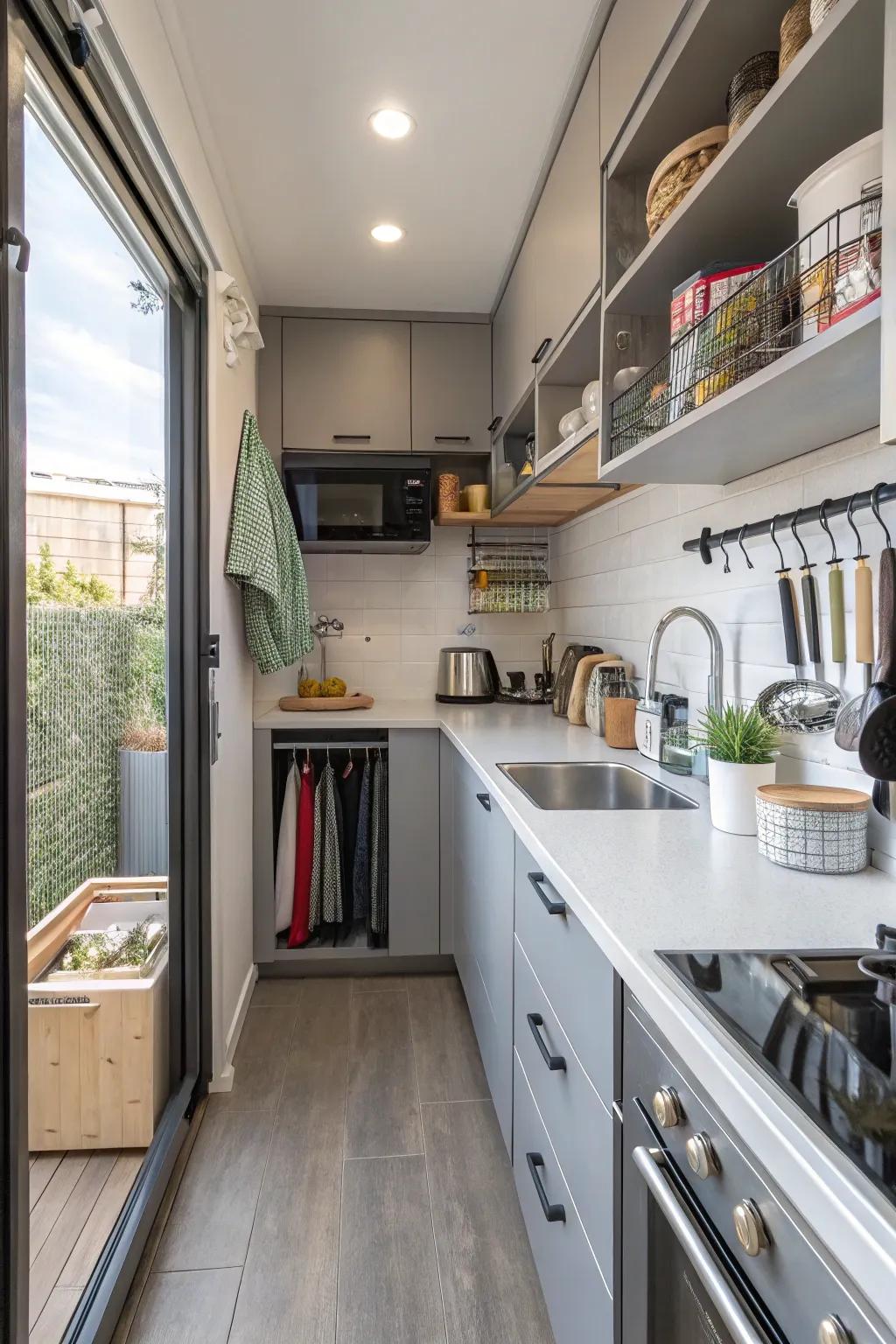 A well-planned layout enhances functionality in a small kitchen.