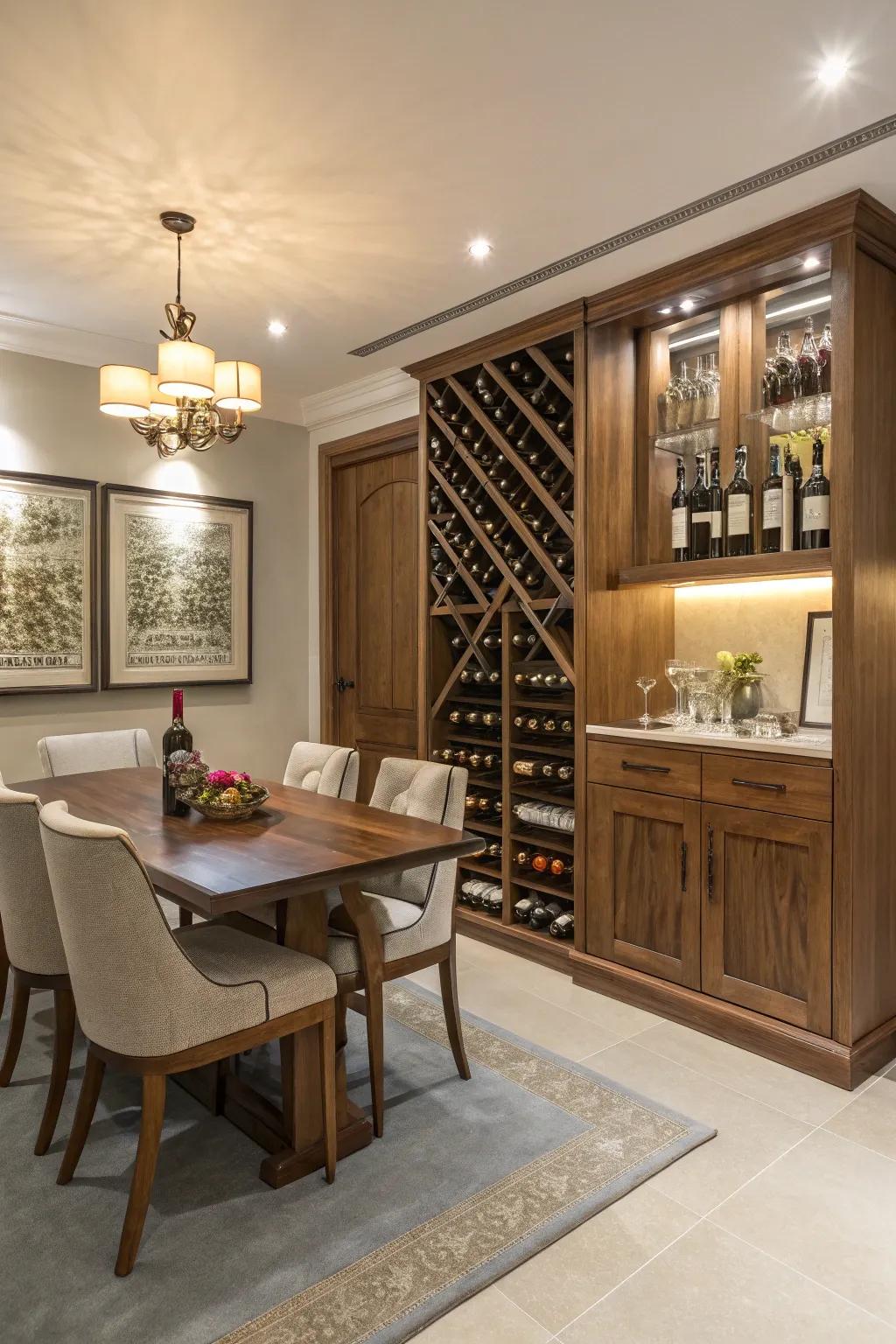 A cohesive design that blends the wine rack into your home seamlessly.