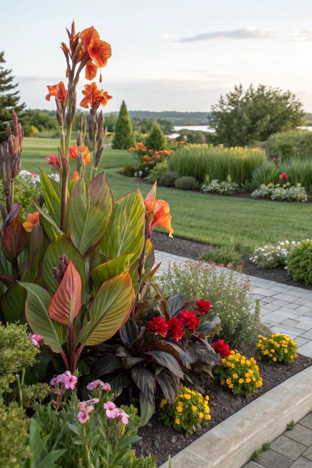 Create stunning focal points with canna lilies.