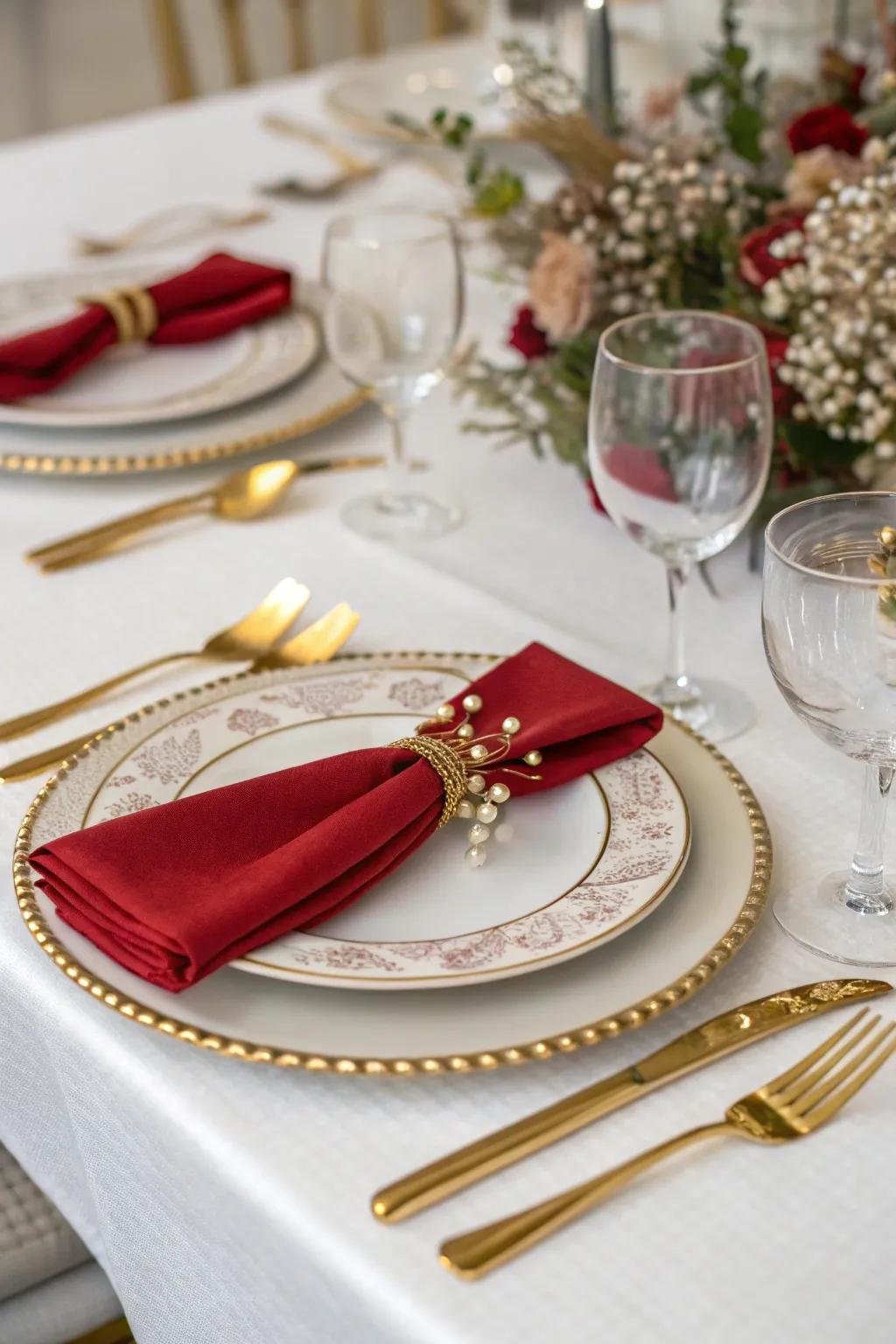 A luxurious tablescape with traditional elegance.