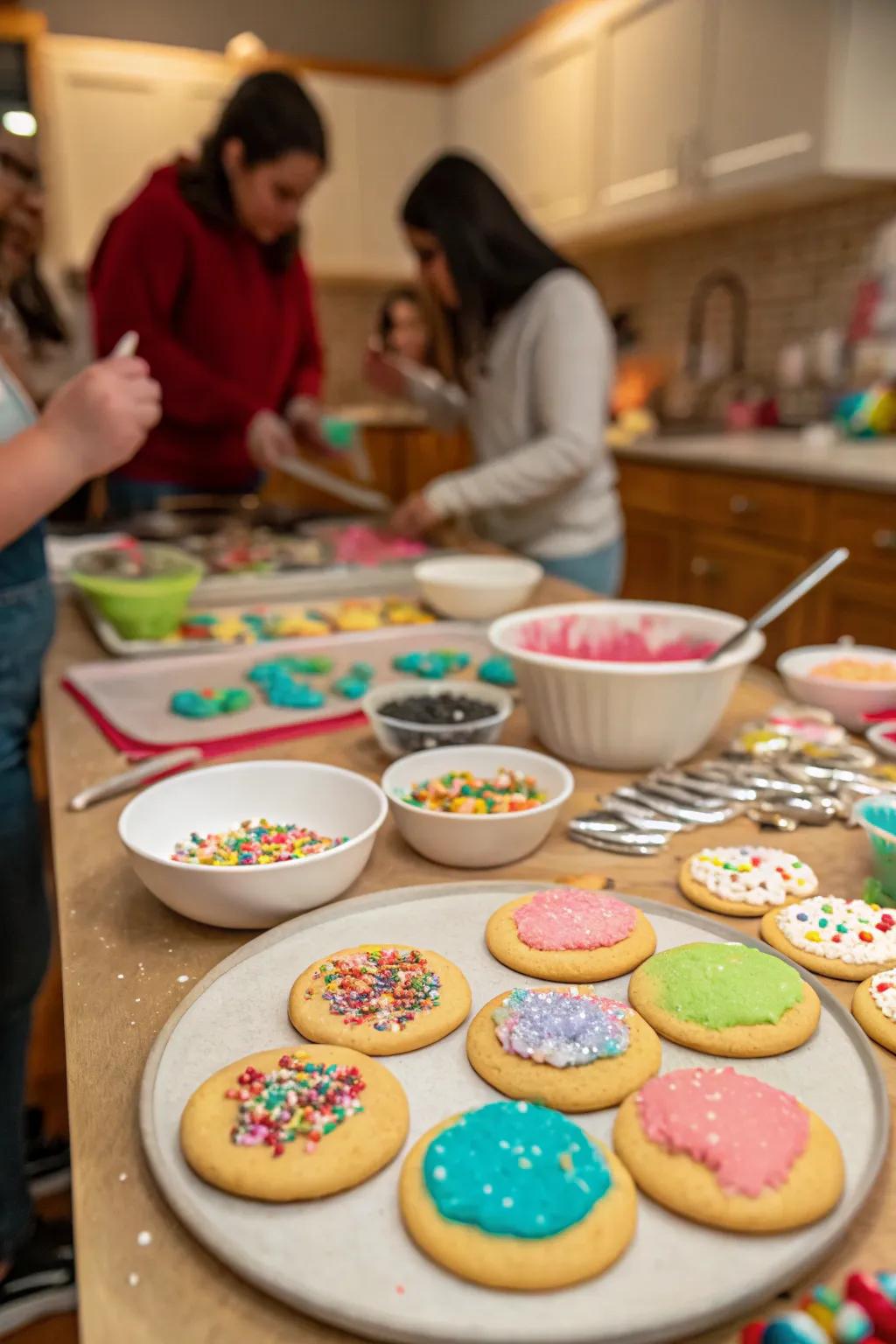 A delightful cookie decorating contest setup, perfect for holiday creativity.