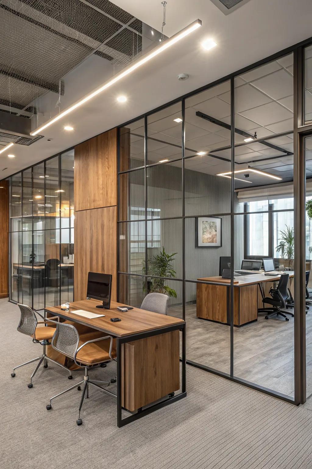 A modern look achieved by mixing different materials.