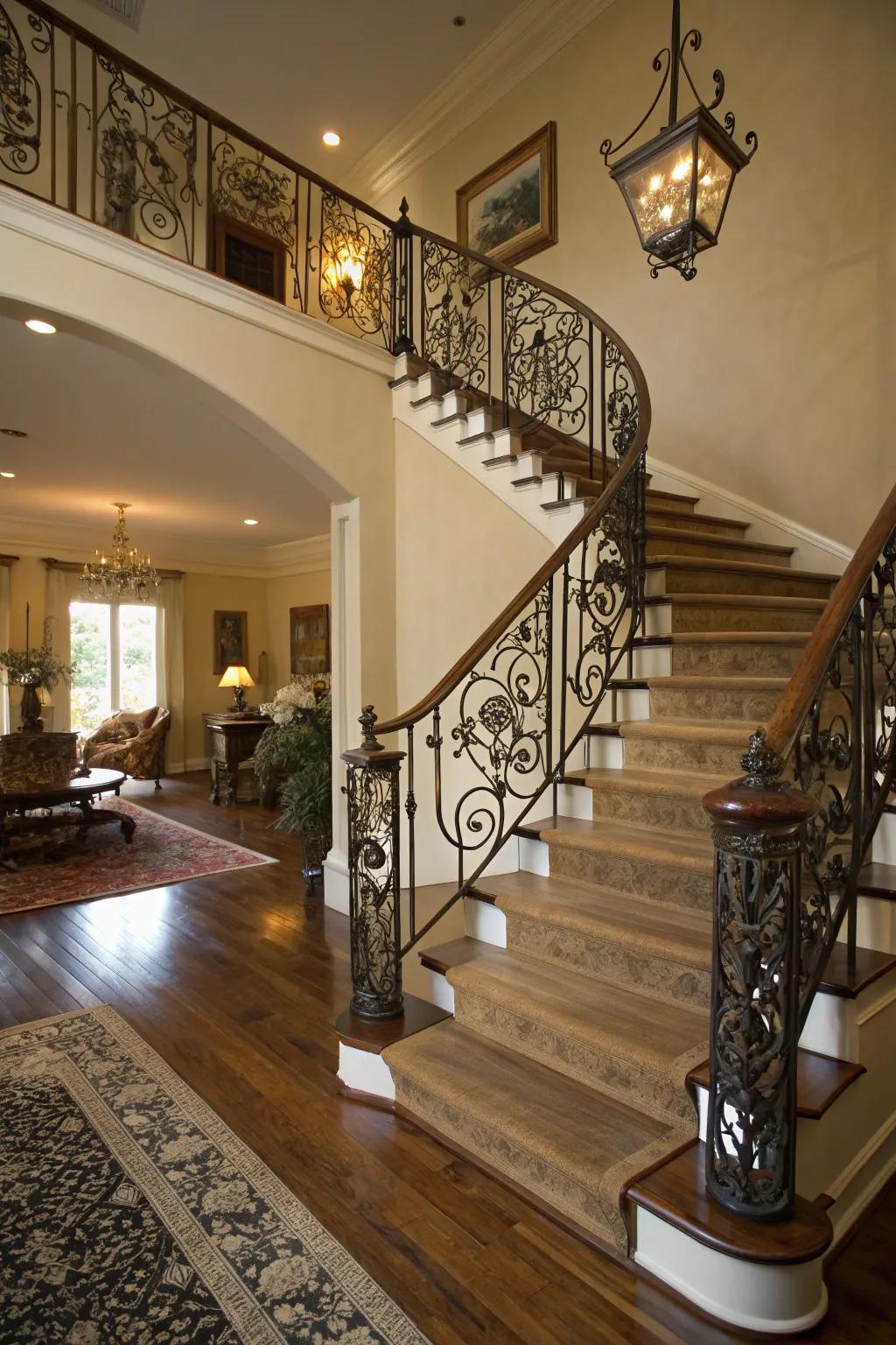 Elegant railings can elevate the design of any staircase.