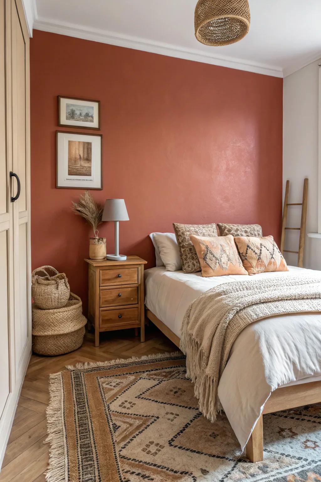 Accent walls add character and depth to small bedrooms.