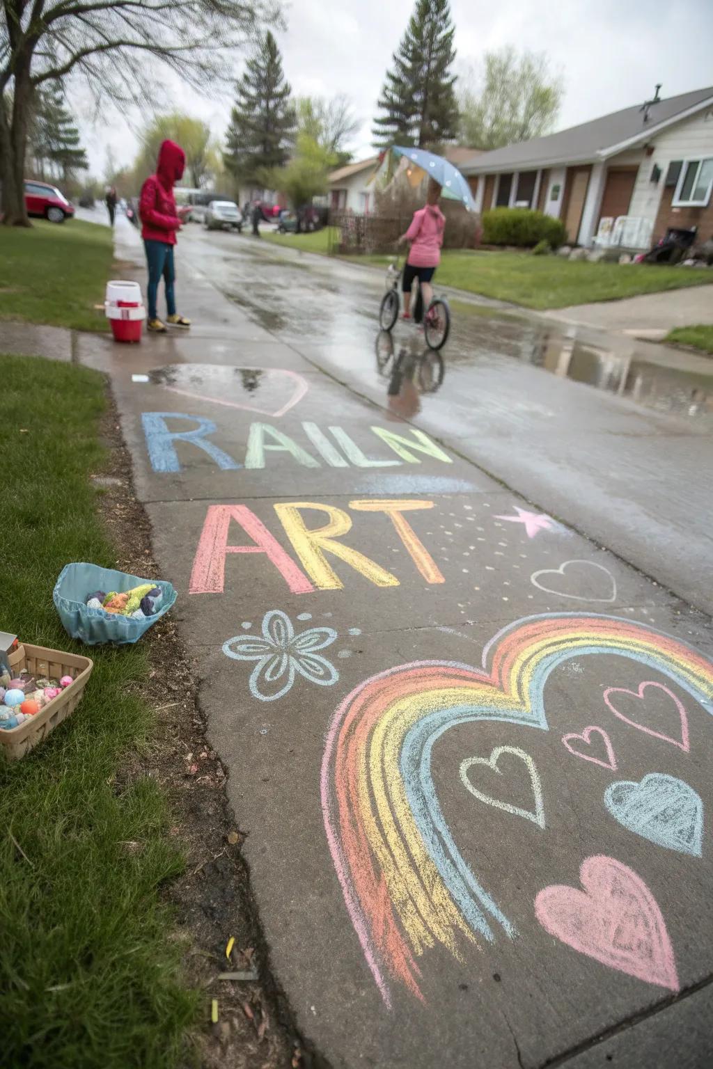 An inspirational chalk message spreads joy to passersby.