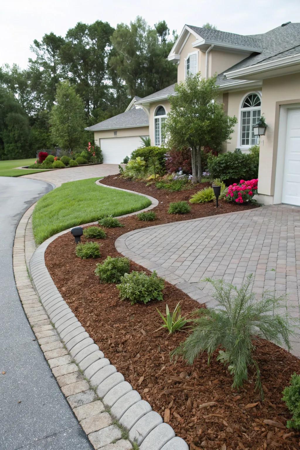 Decorative mulch provides a neat and polished look.