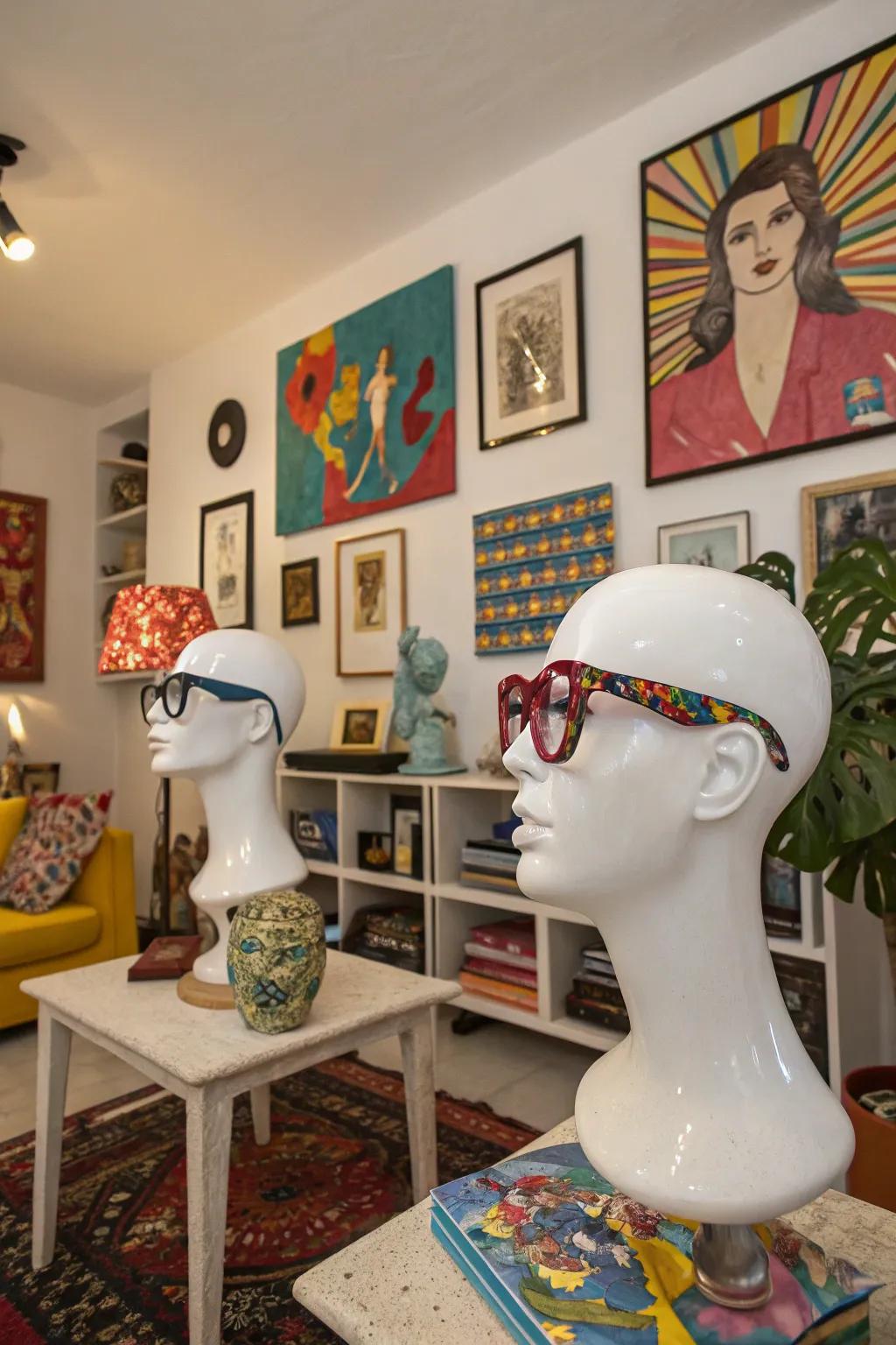 Showcase your style with decorative mannequin heads.