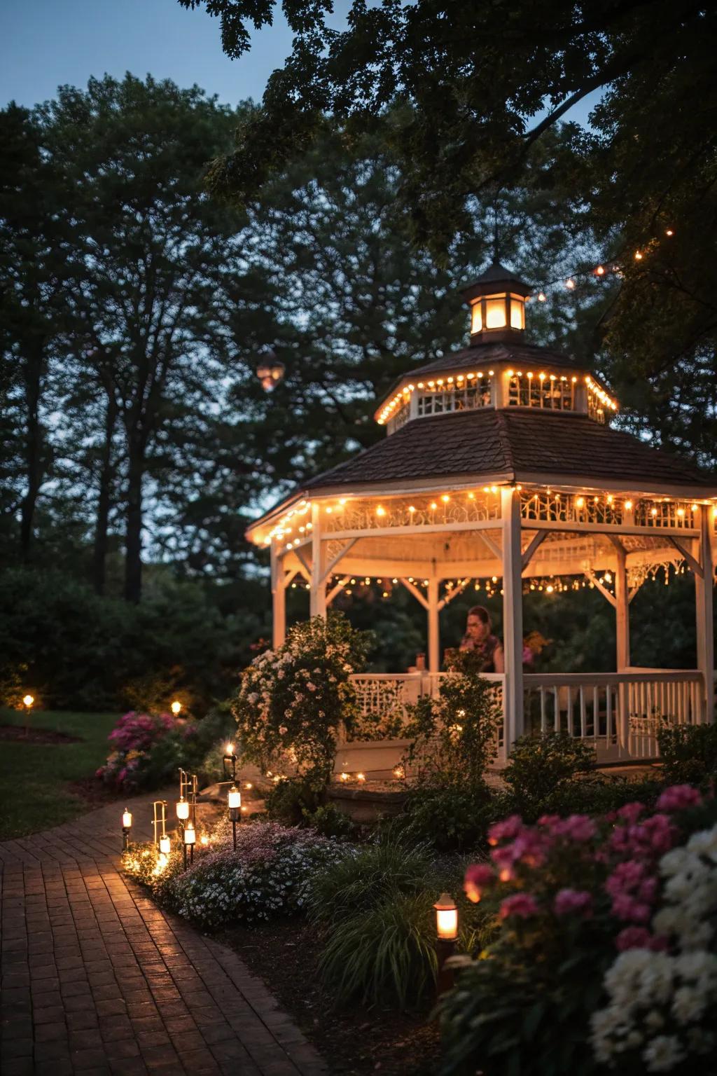 Transform your gazebo with cozy solar lighting.