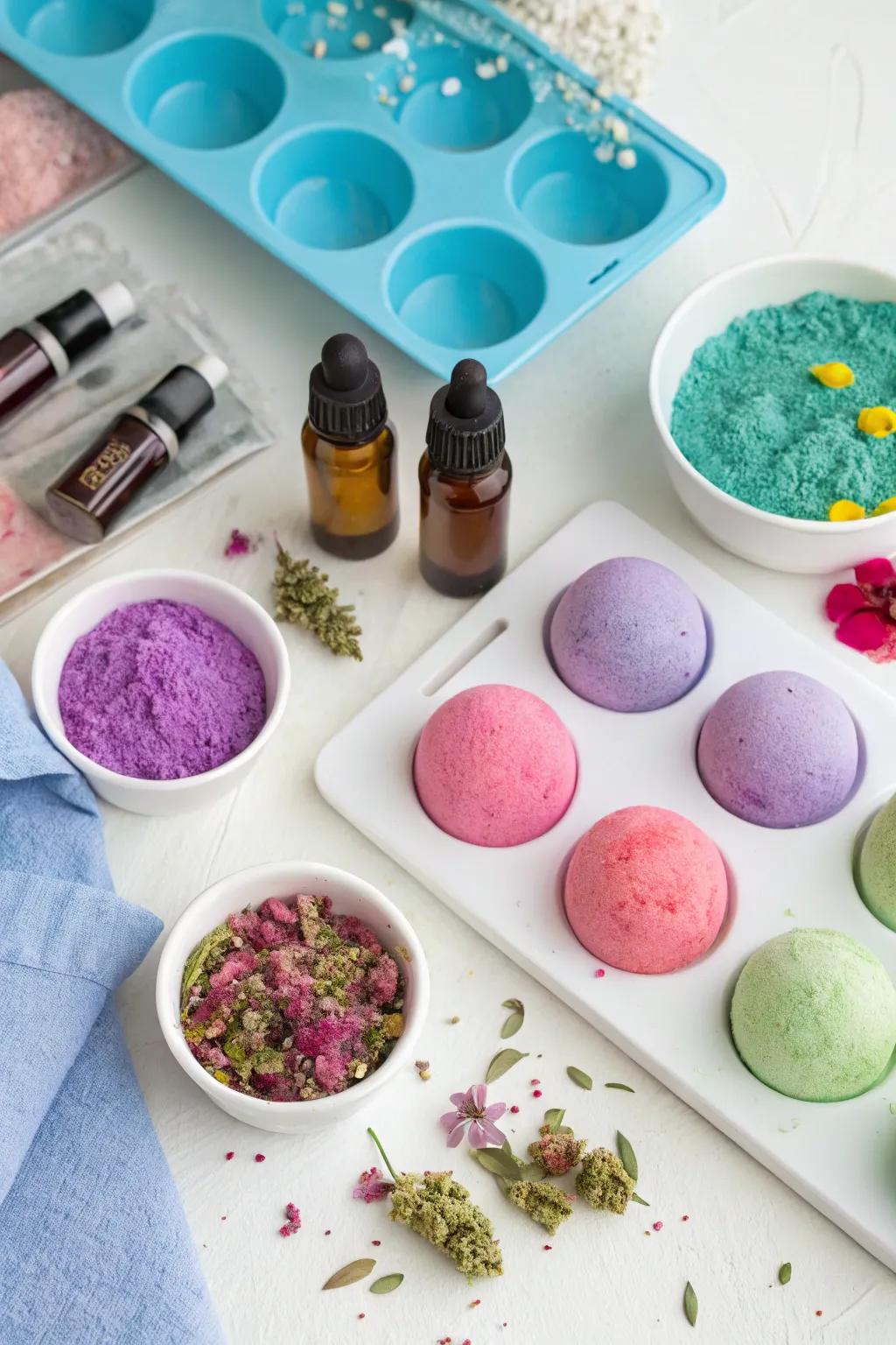 Create your own bath bombs for a fun and fragrant takeaway.