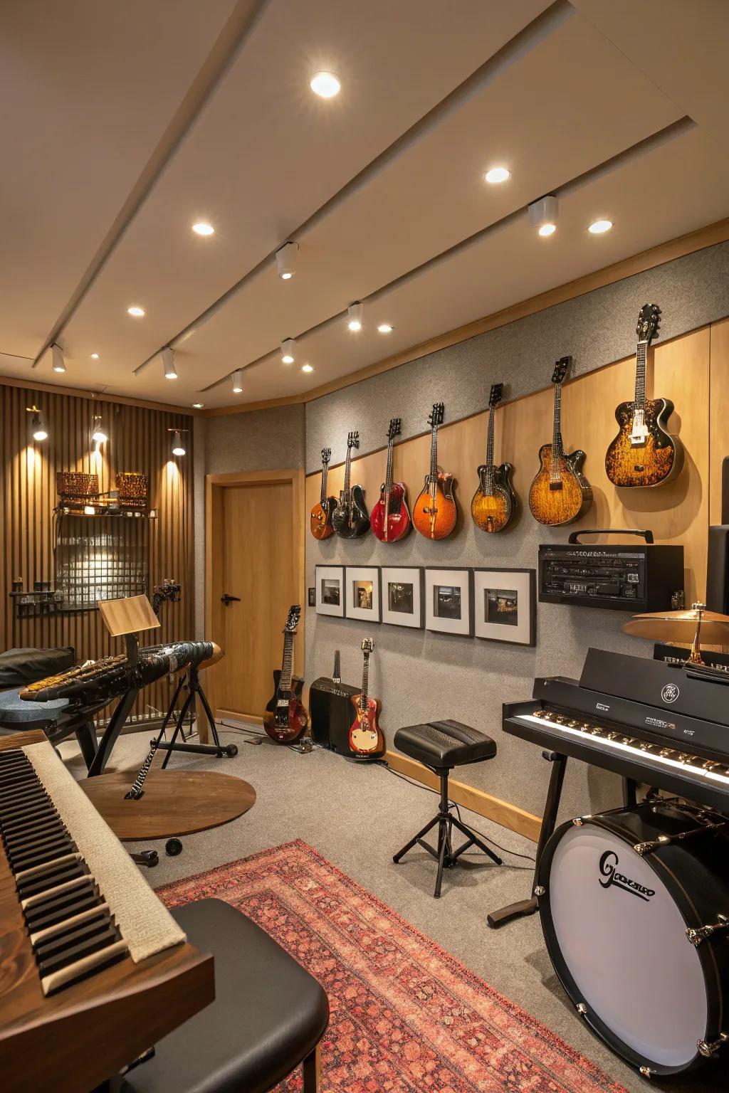 A dynamic space with multiple instruments.