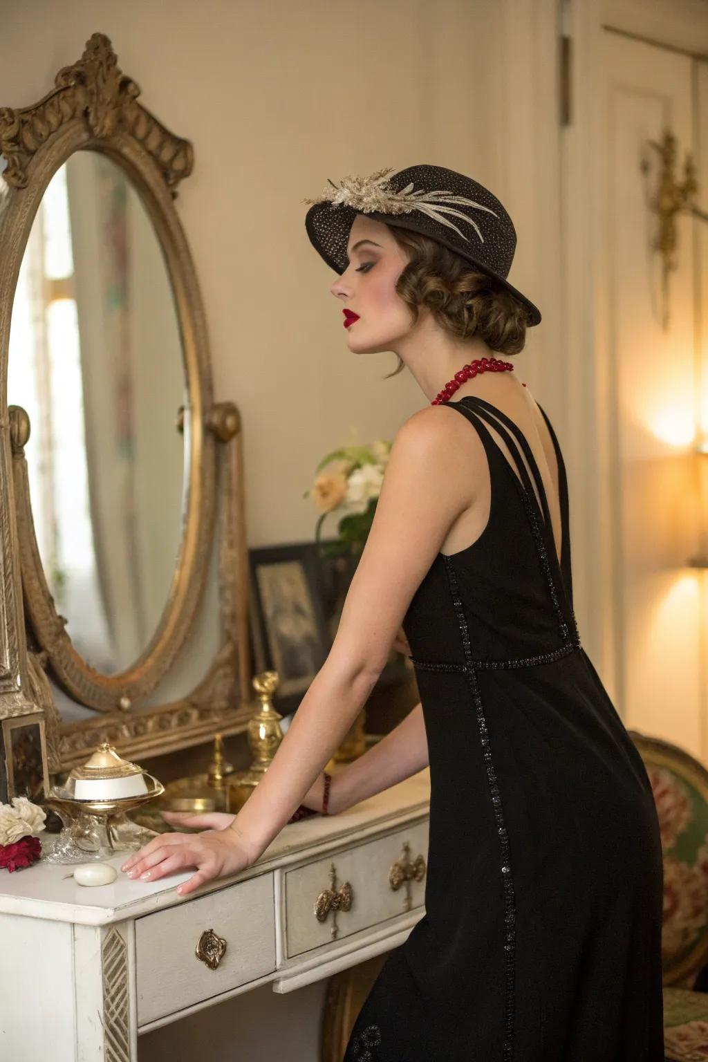 Step into the world of film noir with a femme fatale look.