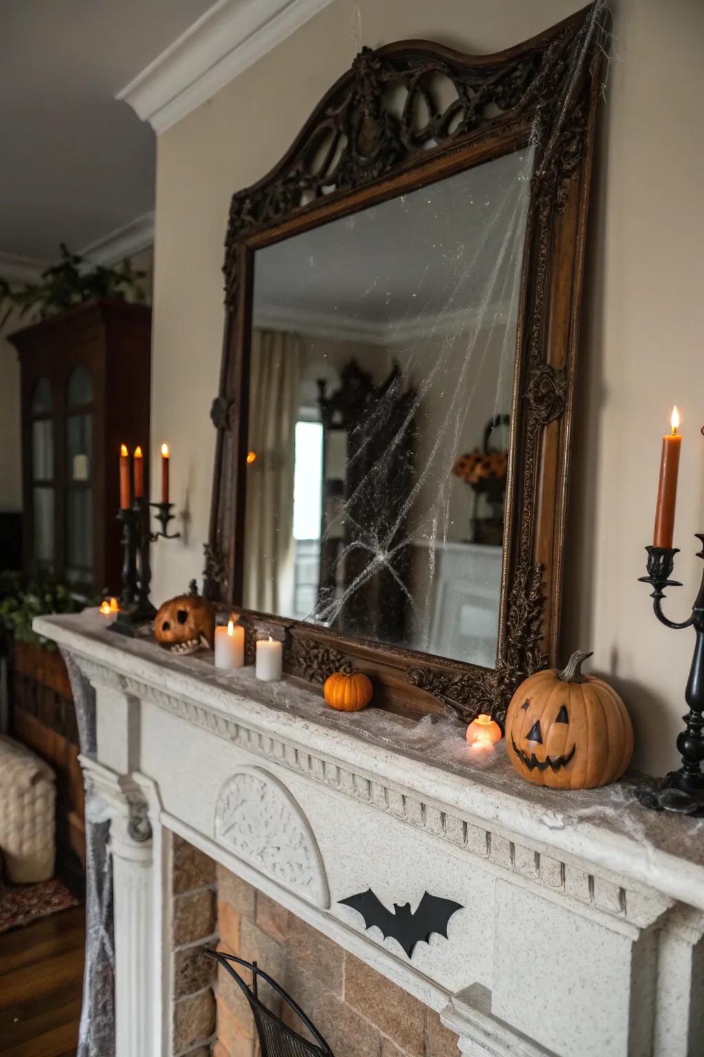 A haunted reflection that doubles the Halloween magic.