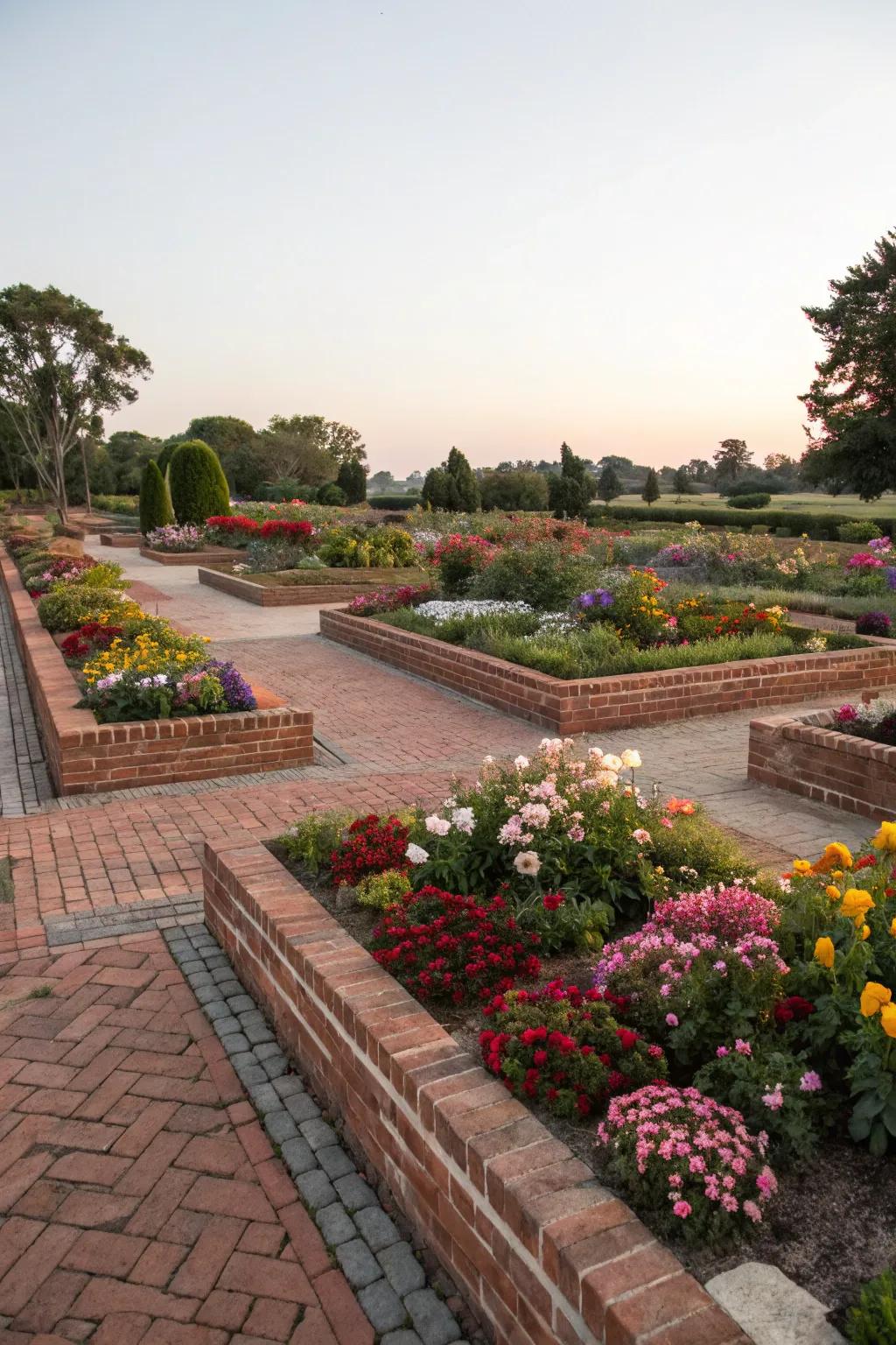 Brick borders add structure and elegance to any garden.