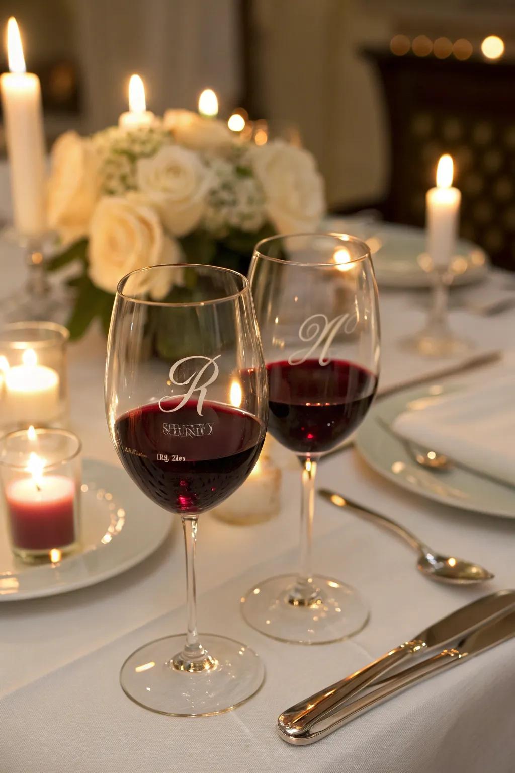 Customized glassware adds a personal touch to any celebration.