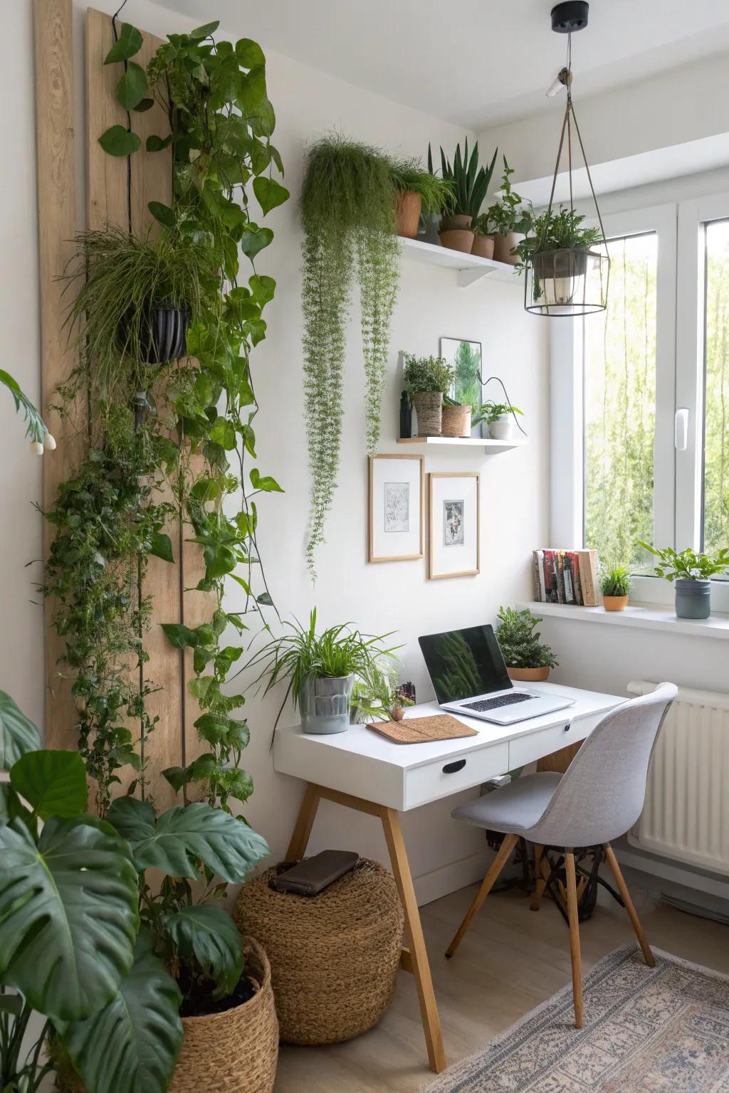 Greenery adds a fresh touch to your office decor.