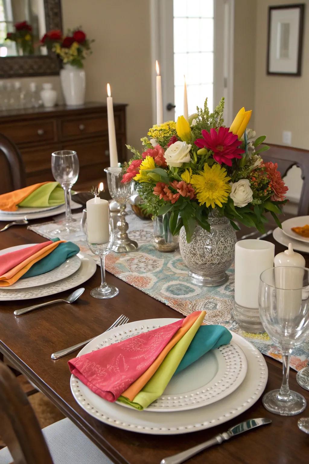 Create a stunning tablescape with thematic tableware and centerpieces.