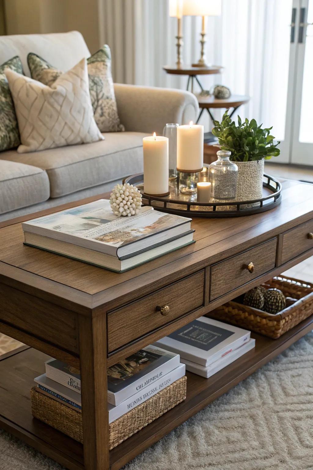 Choose functional furniture that complements your decor while providing utility.