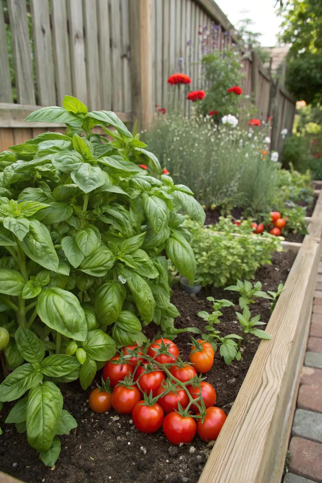 Companion planting creates a harmonious and productive garden.