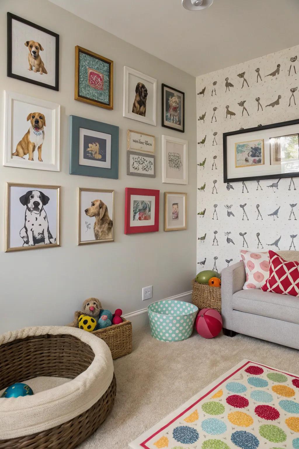 Artistic expressions add personality to your dog's space.