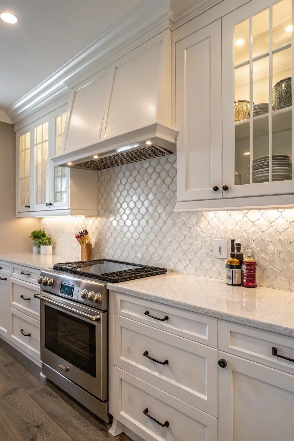 Contrasting textures add depth to your kitchen design.