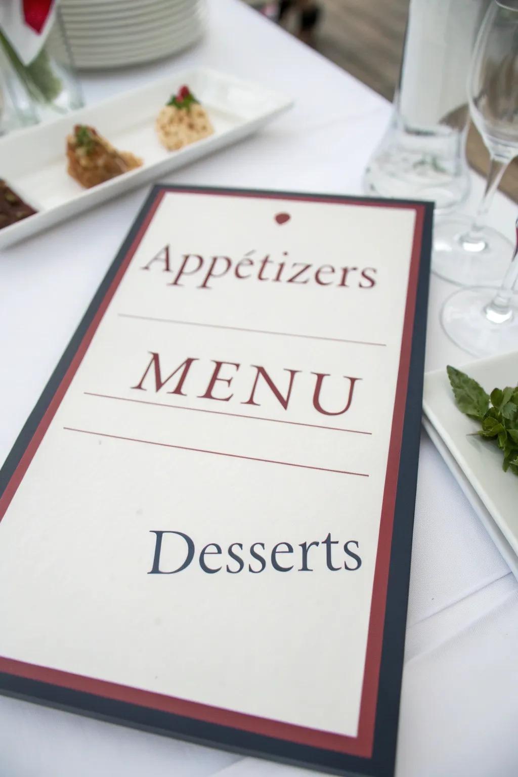 Typography can transform a menu into a navigable work of art.