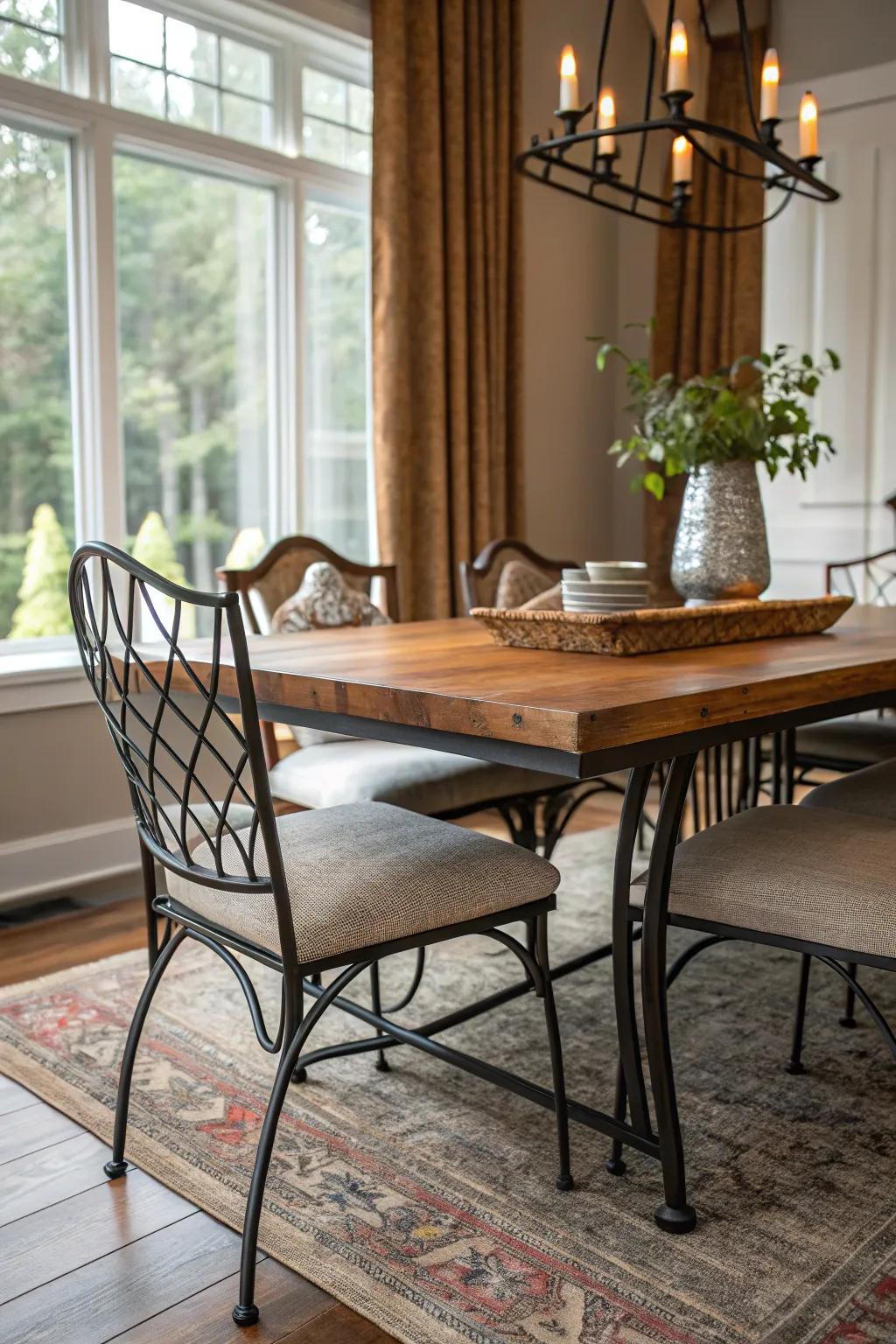 Diverse textures can elevate the design of your dining room.