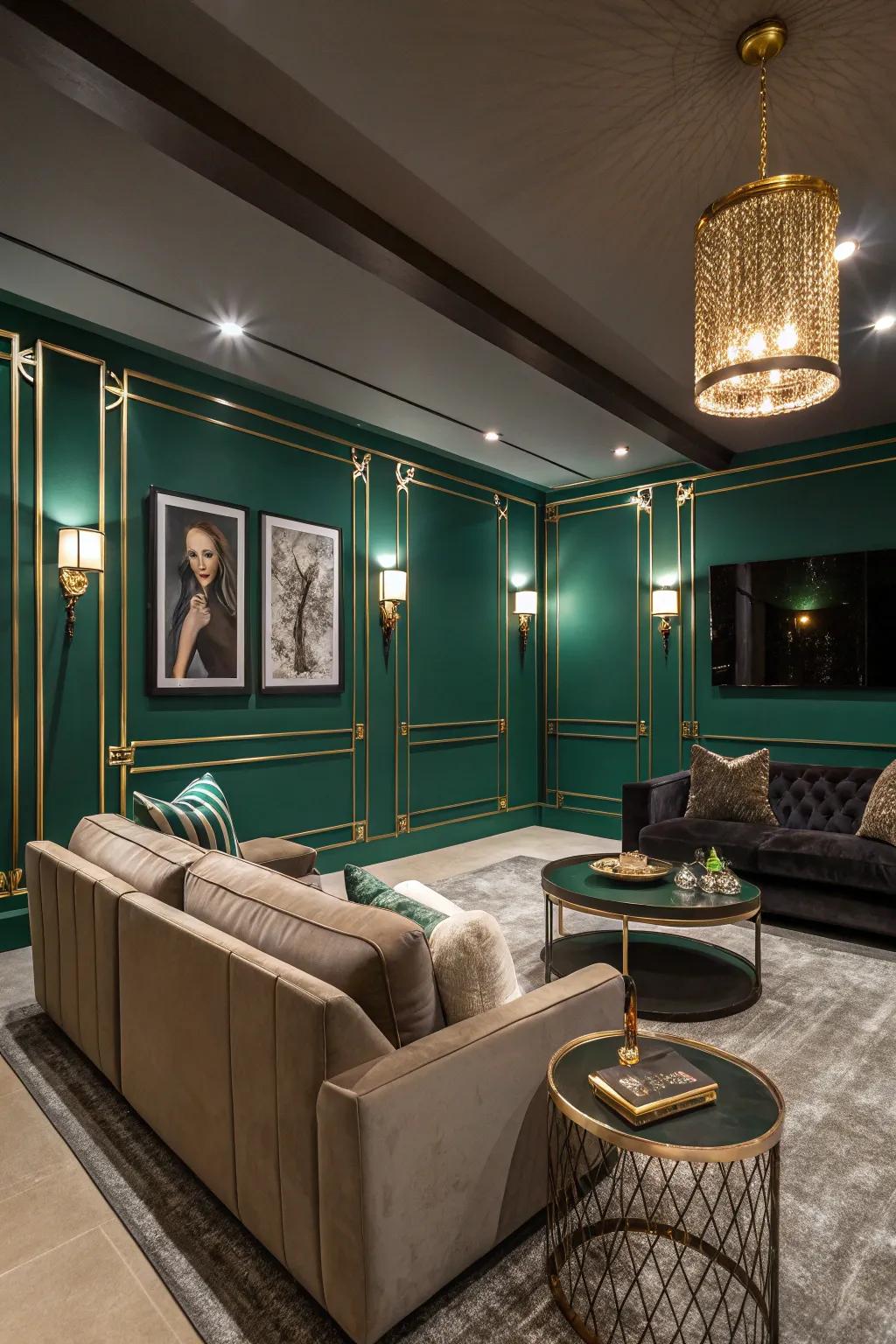 Emerald green offers a lush and luxurious atmosphere.