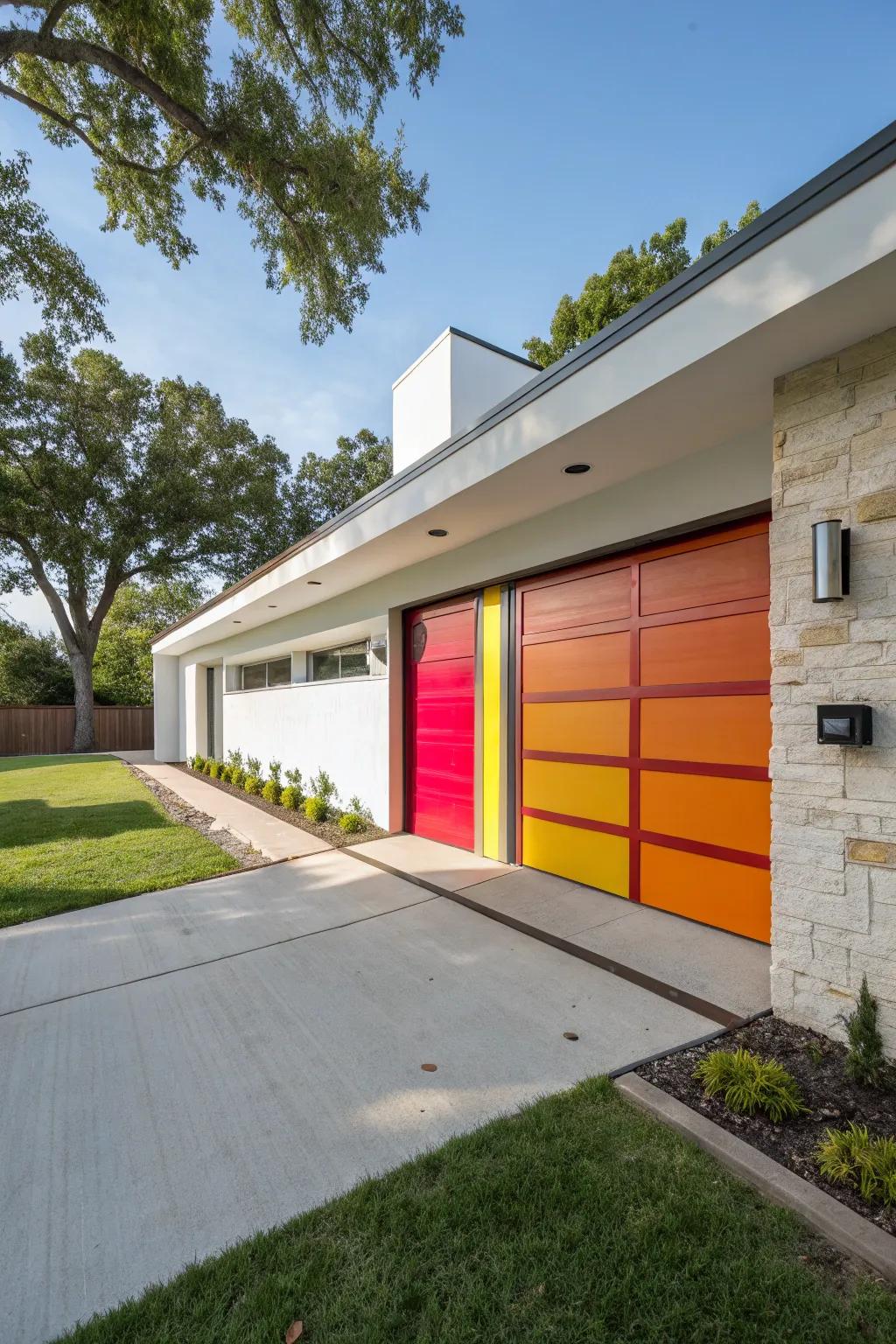 Bold colors can turn your garage door into a statement piece.