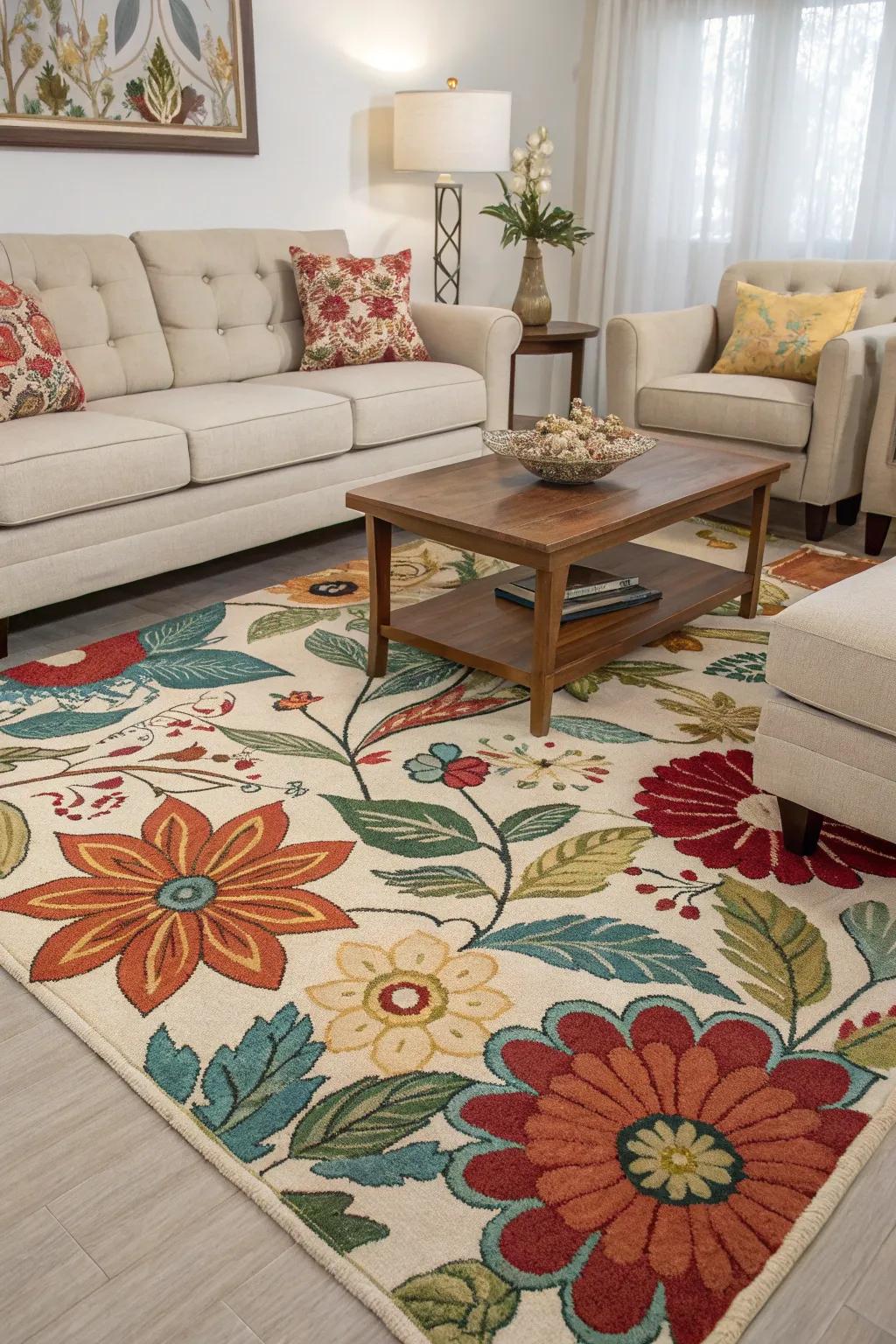 Statement rugs act as artistic focal points in any room.