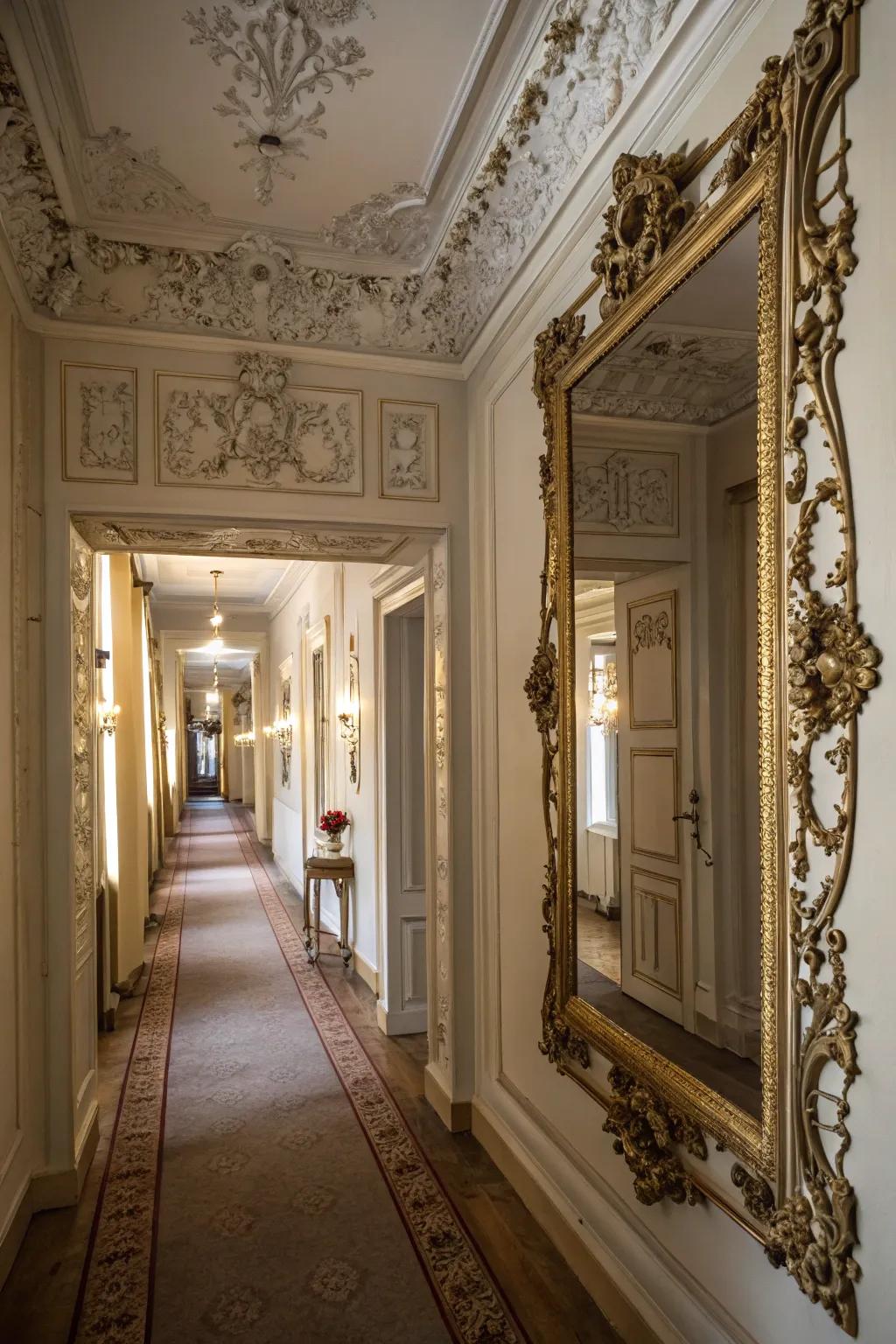 Vintage decor adds historical charm and elegance.